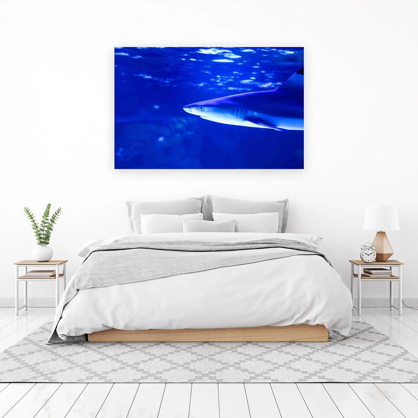 Majestic Shark Underwater Scene Wall Art