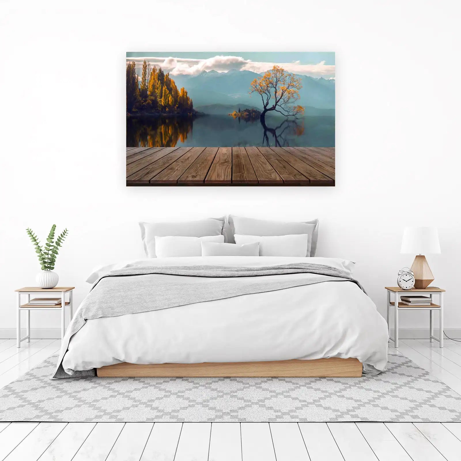 Serene Autumn Lake & Mountain Wall Art