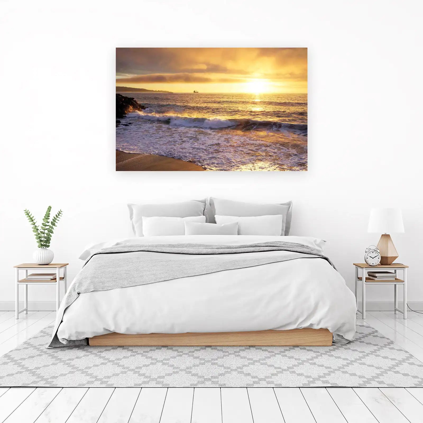 Golden Hour Ocean Waves Wall Art