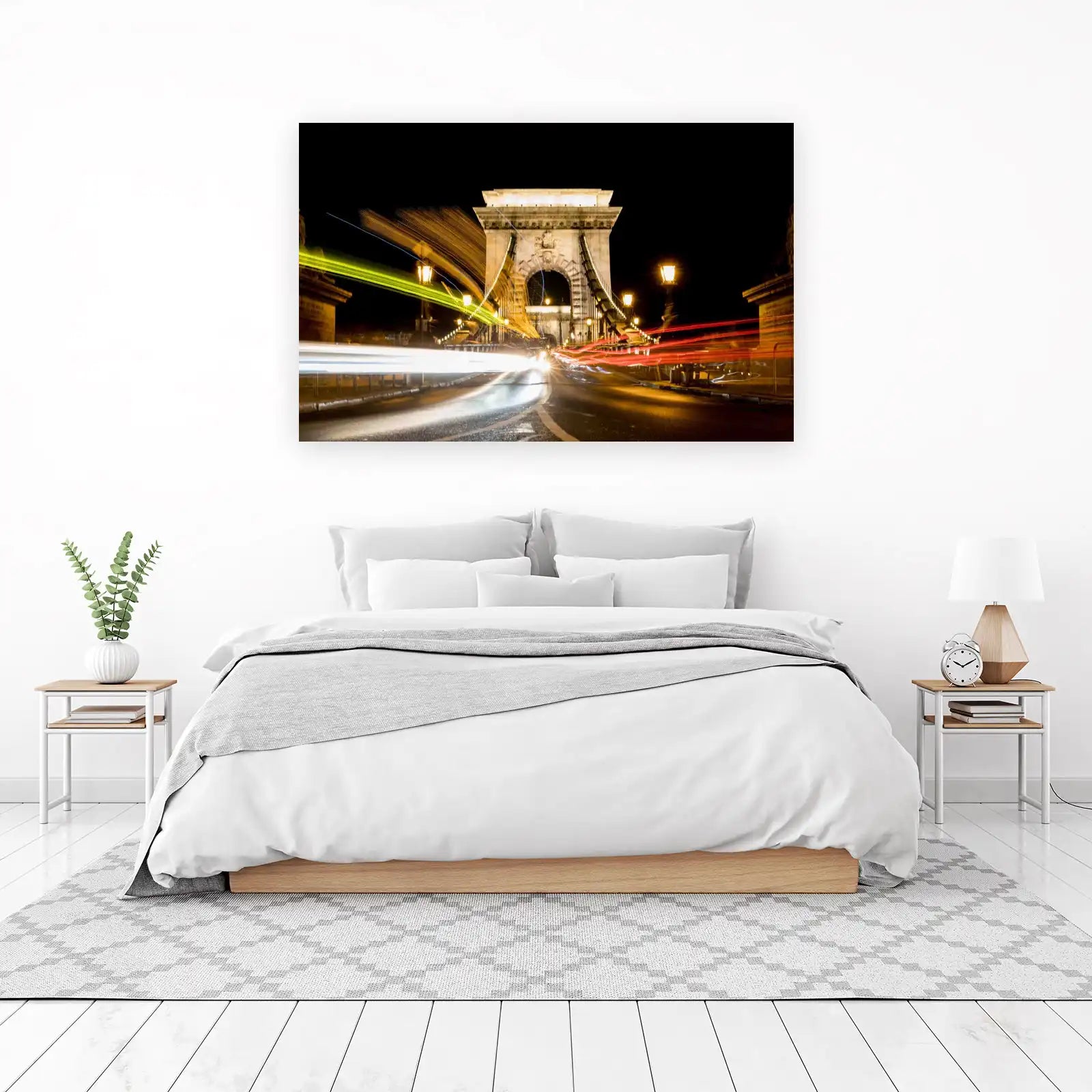 Night Cityscape Bridge Wall Art