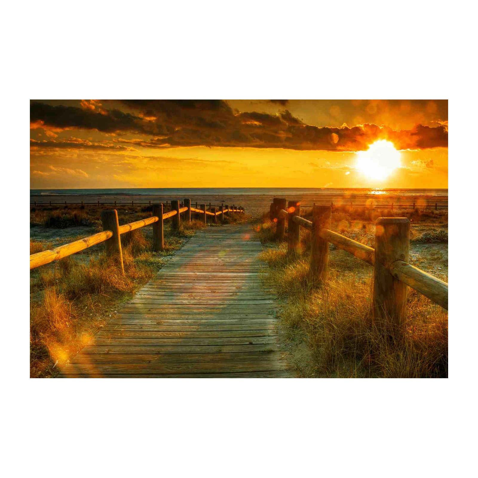 Sunset Boardwalk Coastal Path Wall Art