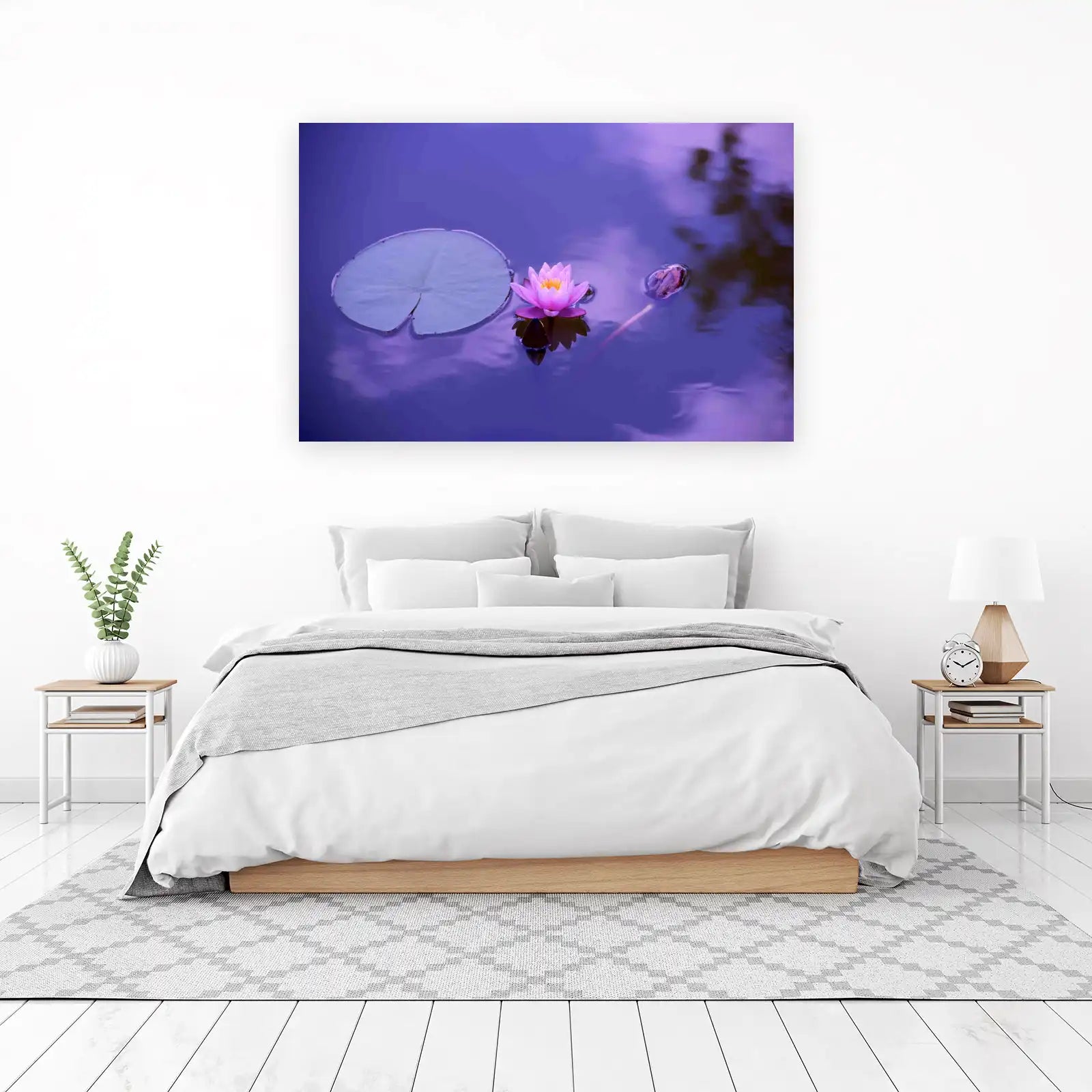 Serene Water Lily Sunset Wall Art
