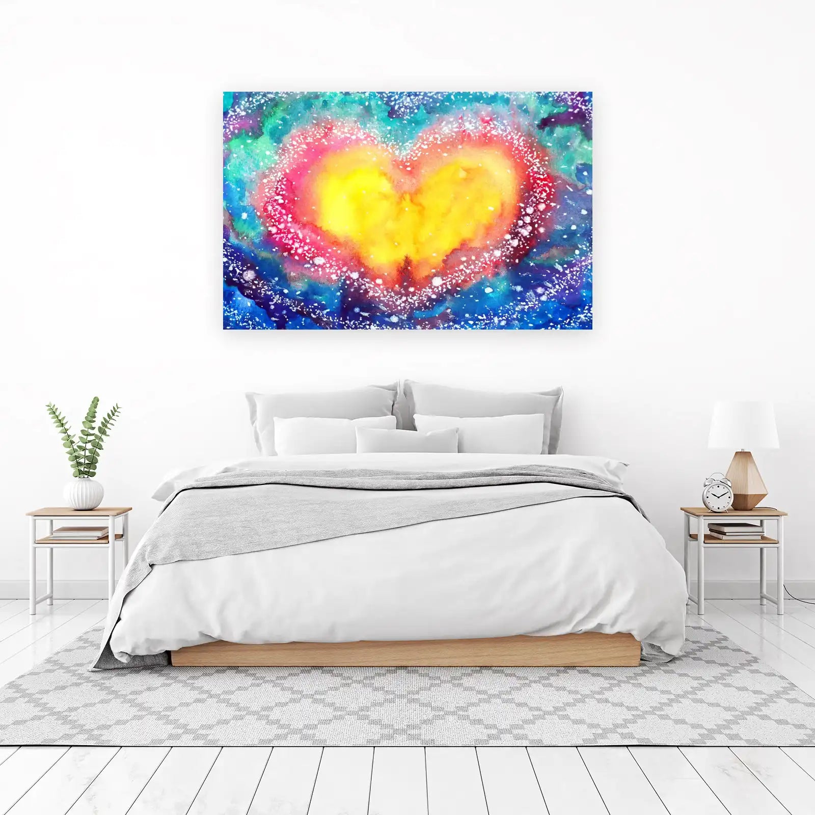 Vibrant Cosmic Heart Galaxy Wall Art