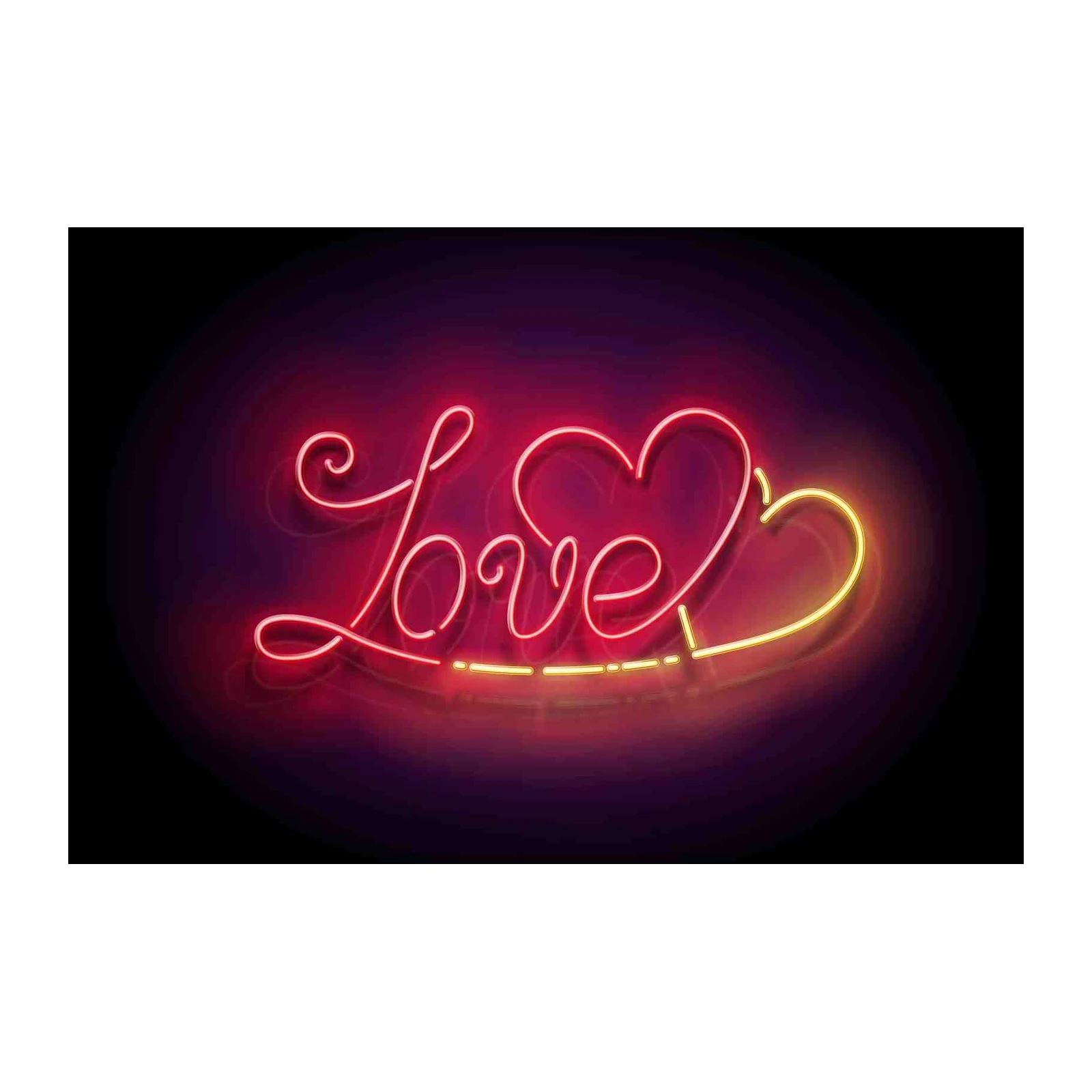 Neon Love Heart Wall Art - Romantic Wall Art