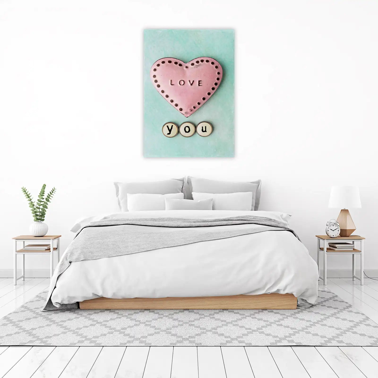 Vintage Love You Heart Wall Art Art