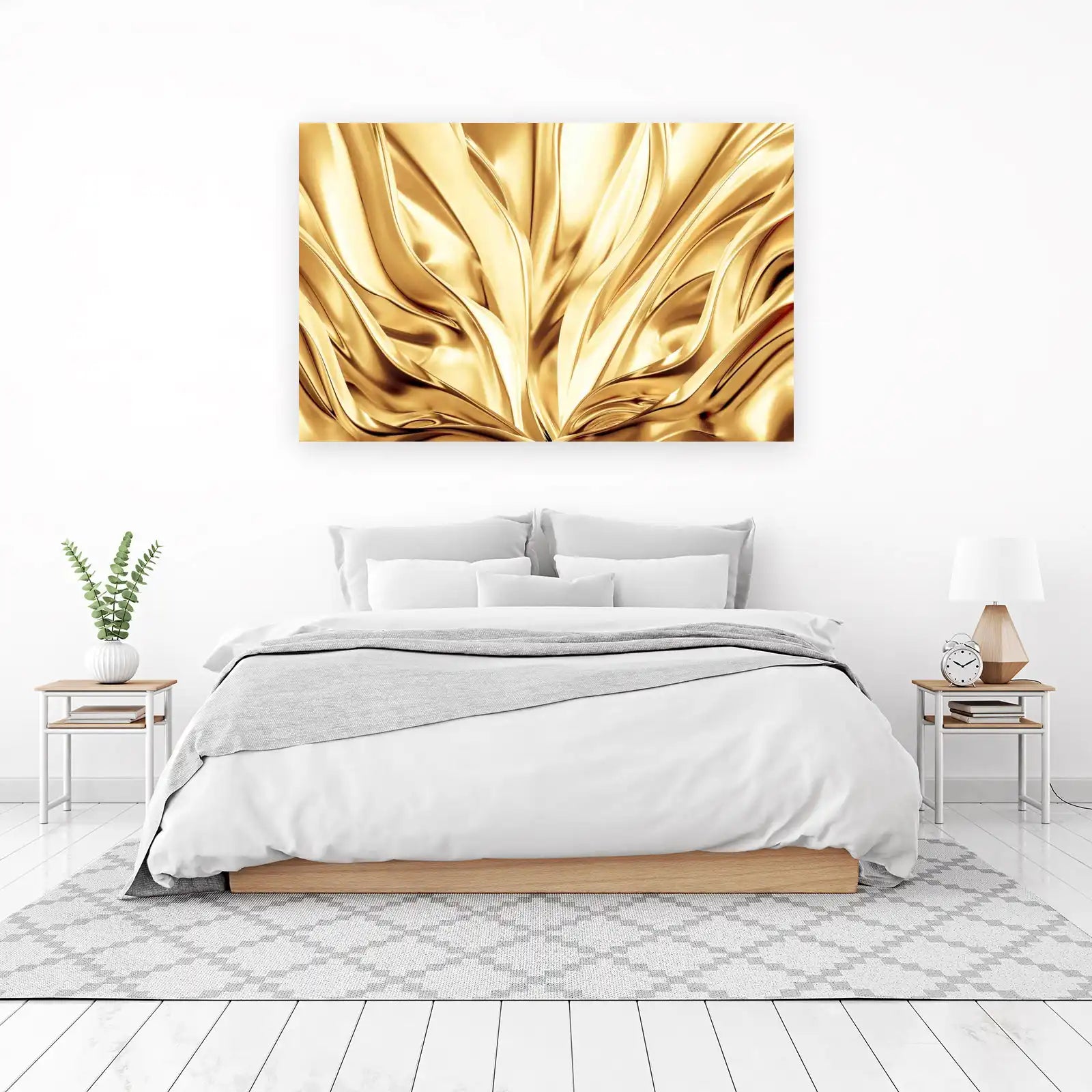 Luxurious Flowing Gold Abstract Wall Art