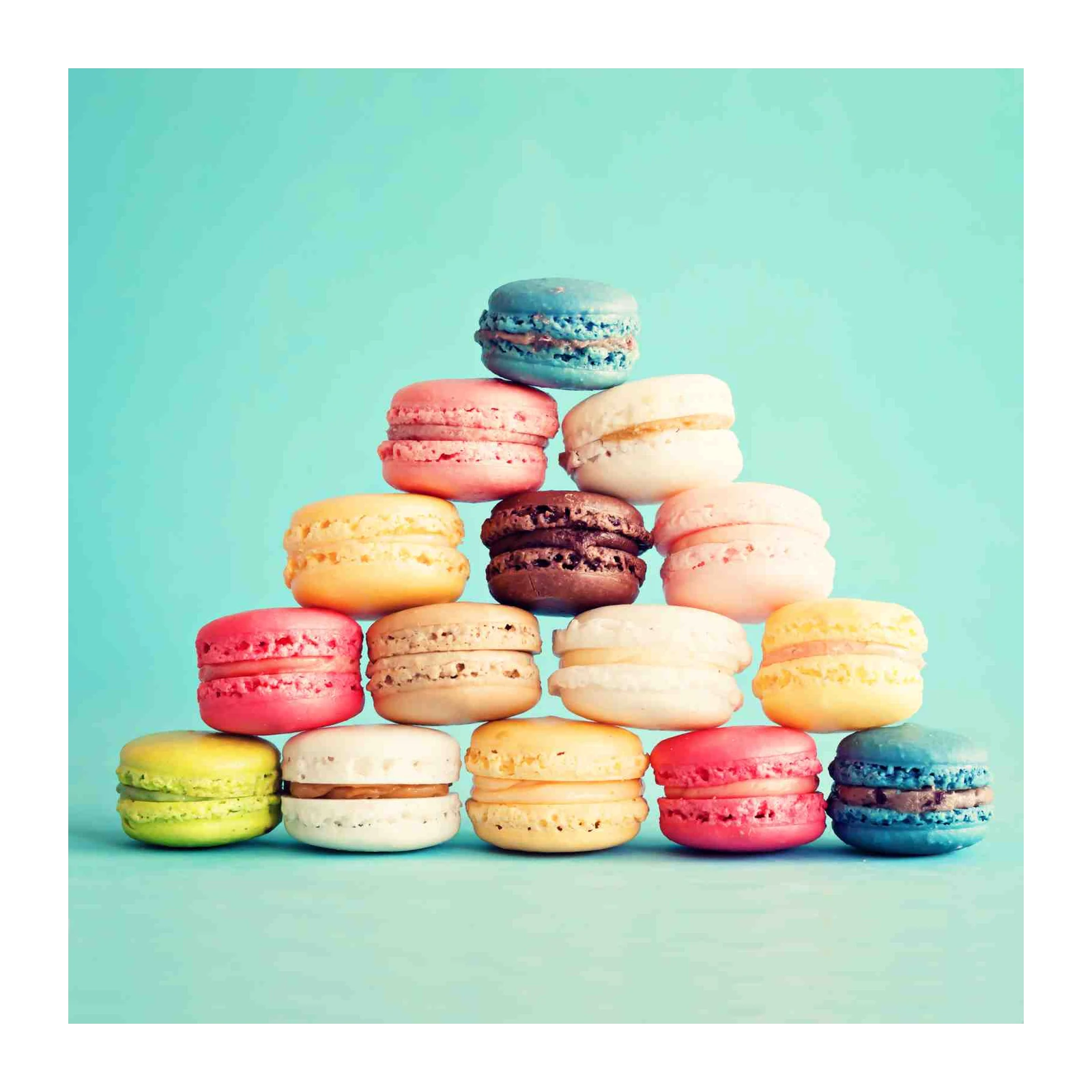 Vibrant Macaron Tower Wall Art