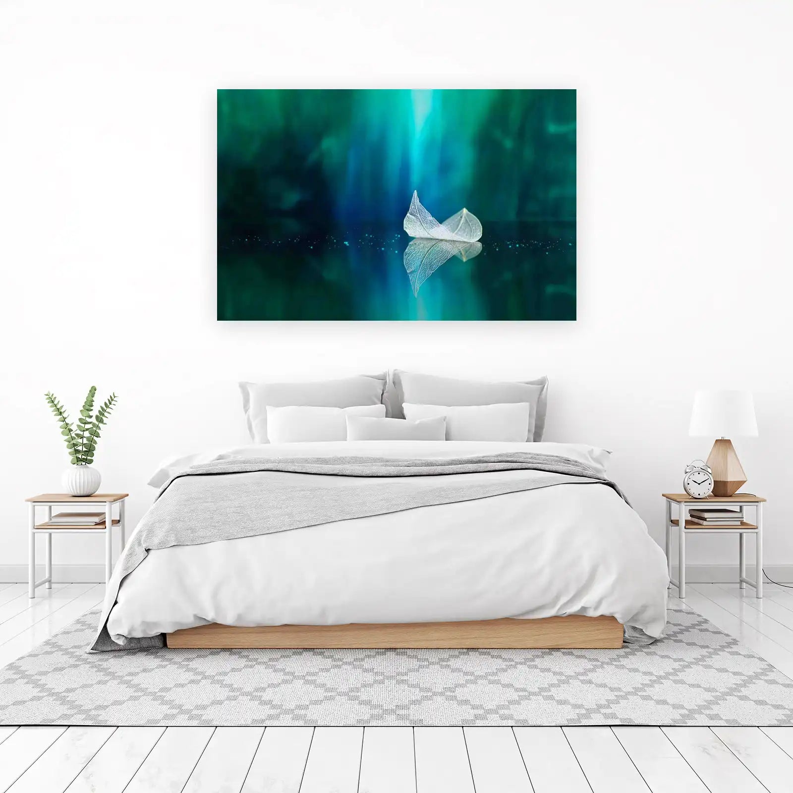 Ethereal Skeleton Leaf Reflection Wall Art