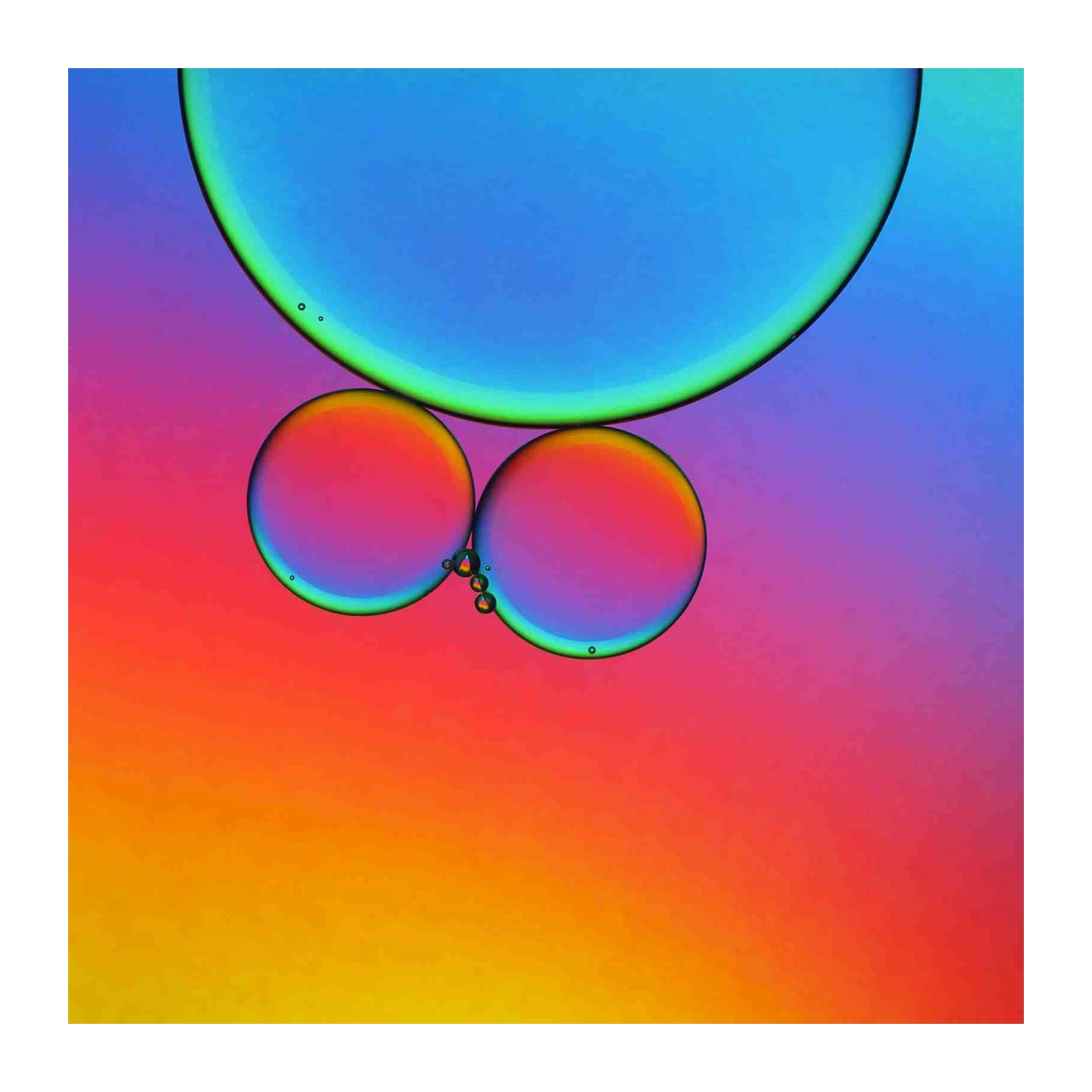 Abstract Rainbow Bubbles Wall Art