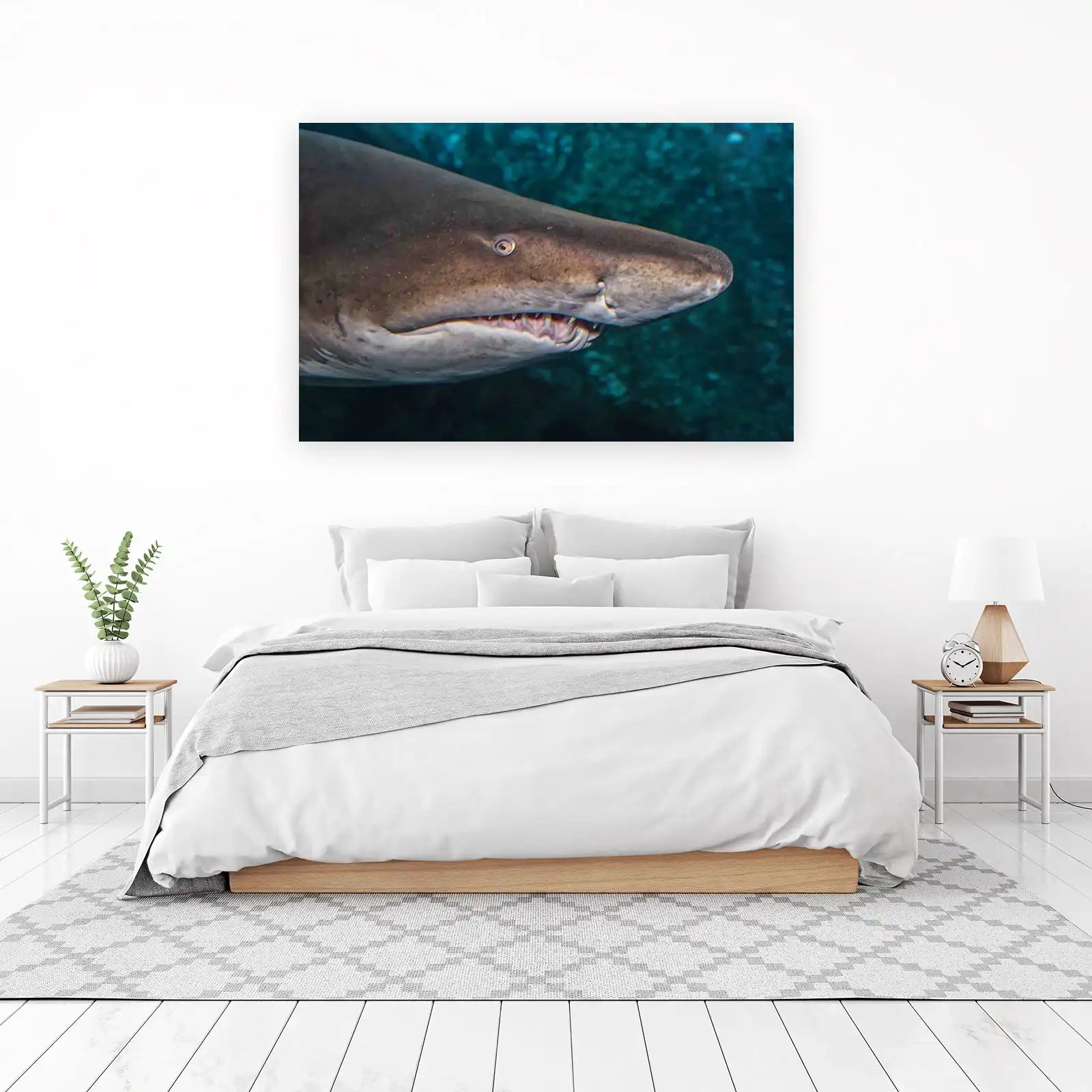 Intimidating Shark Jaw Close-Up Wall Art