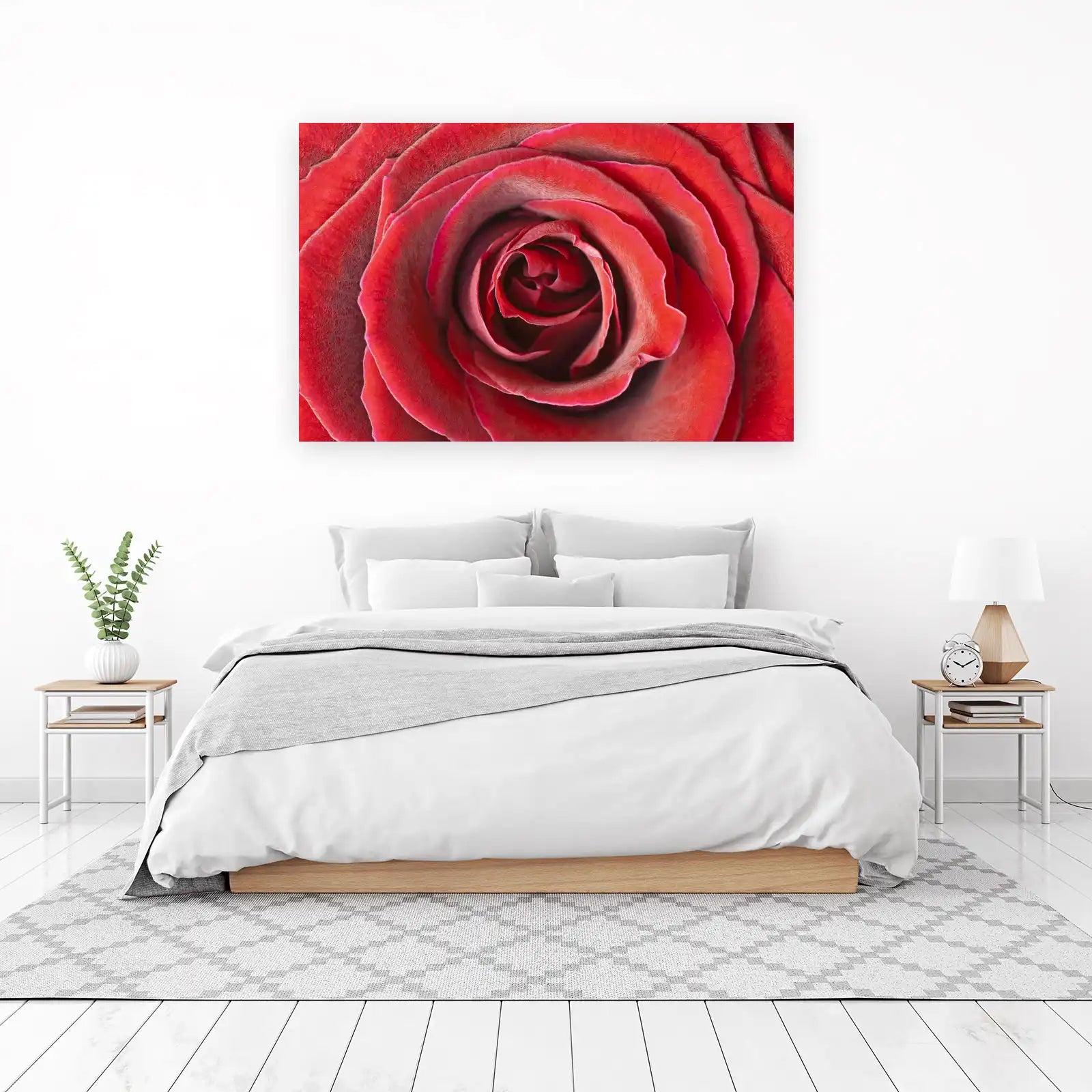 Red Rose Macro Wall Art for Elegant Decor
