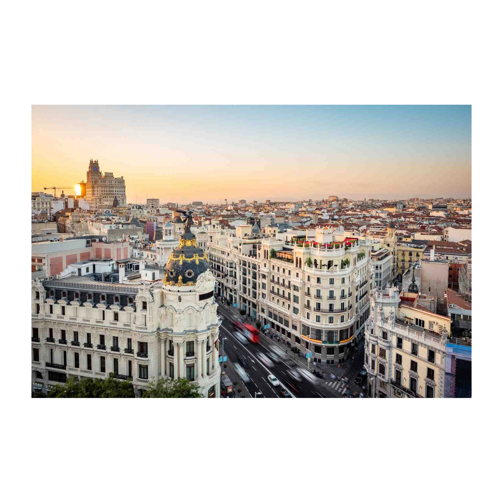 Madrid Cityscape Sunset Wall Art