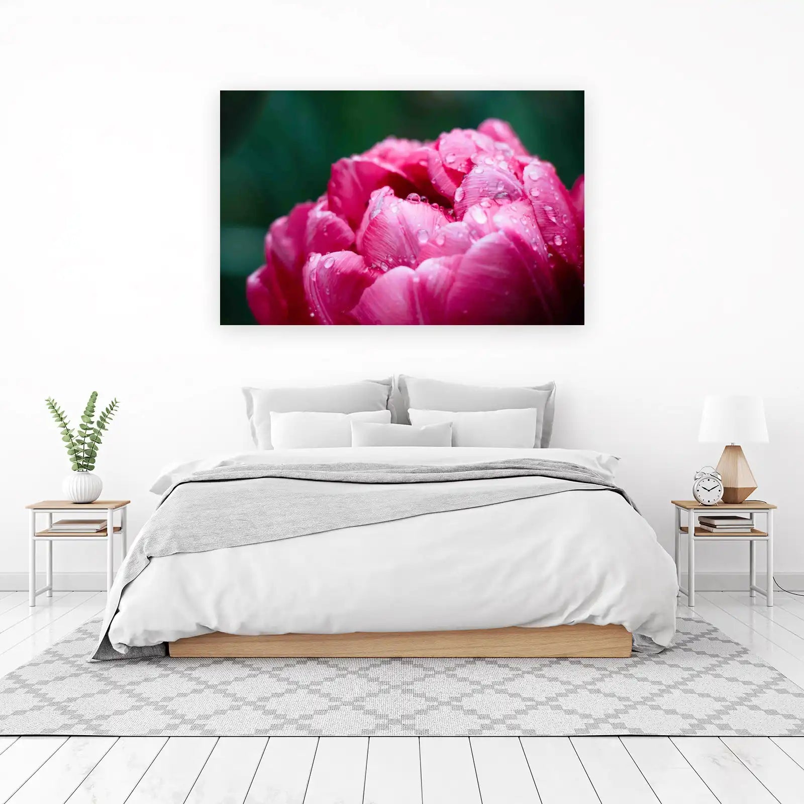 Dew Kissed Pink Tulip Close-Up Wall Art