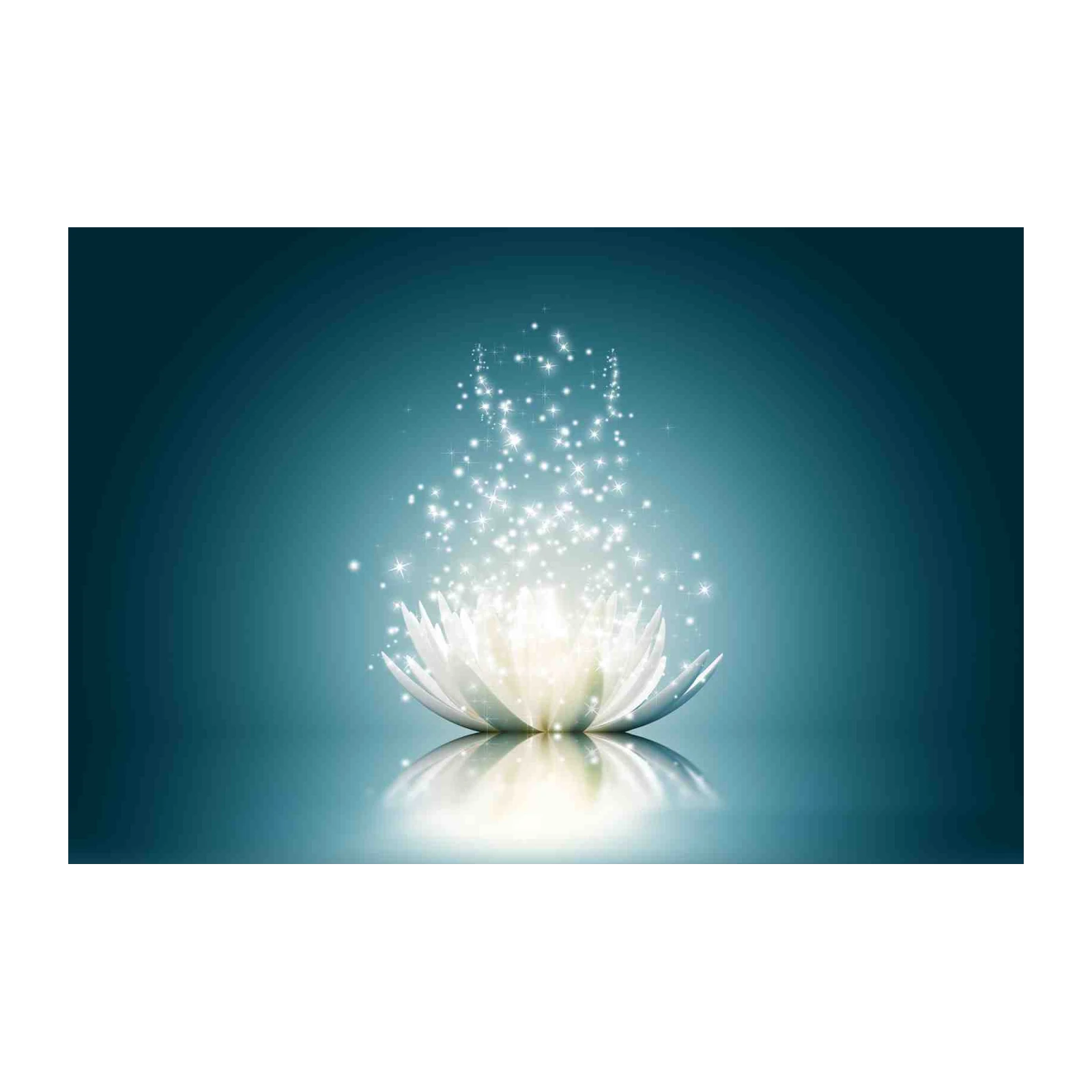 Serene White Lotus Sparkle Wall Art