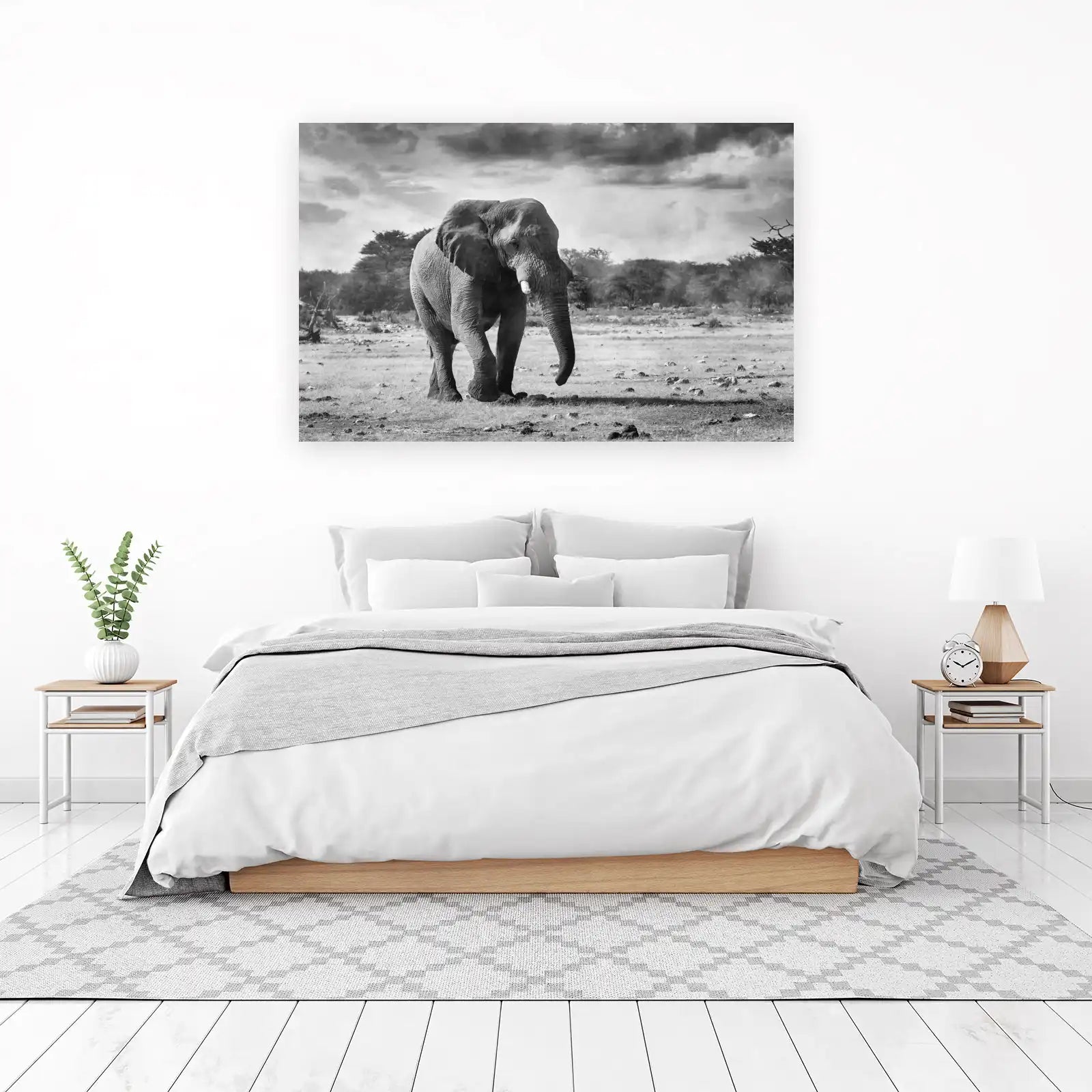 Majestic Elephant Safari Landscape Wall Art