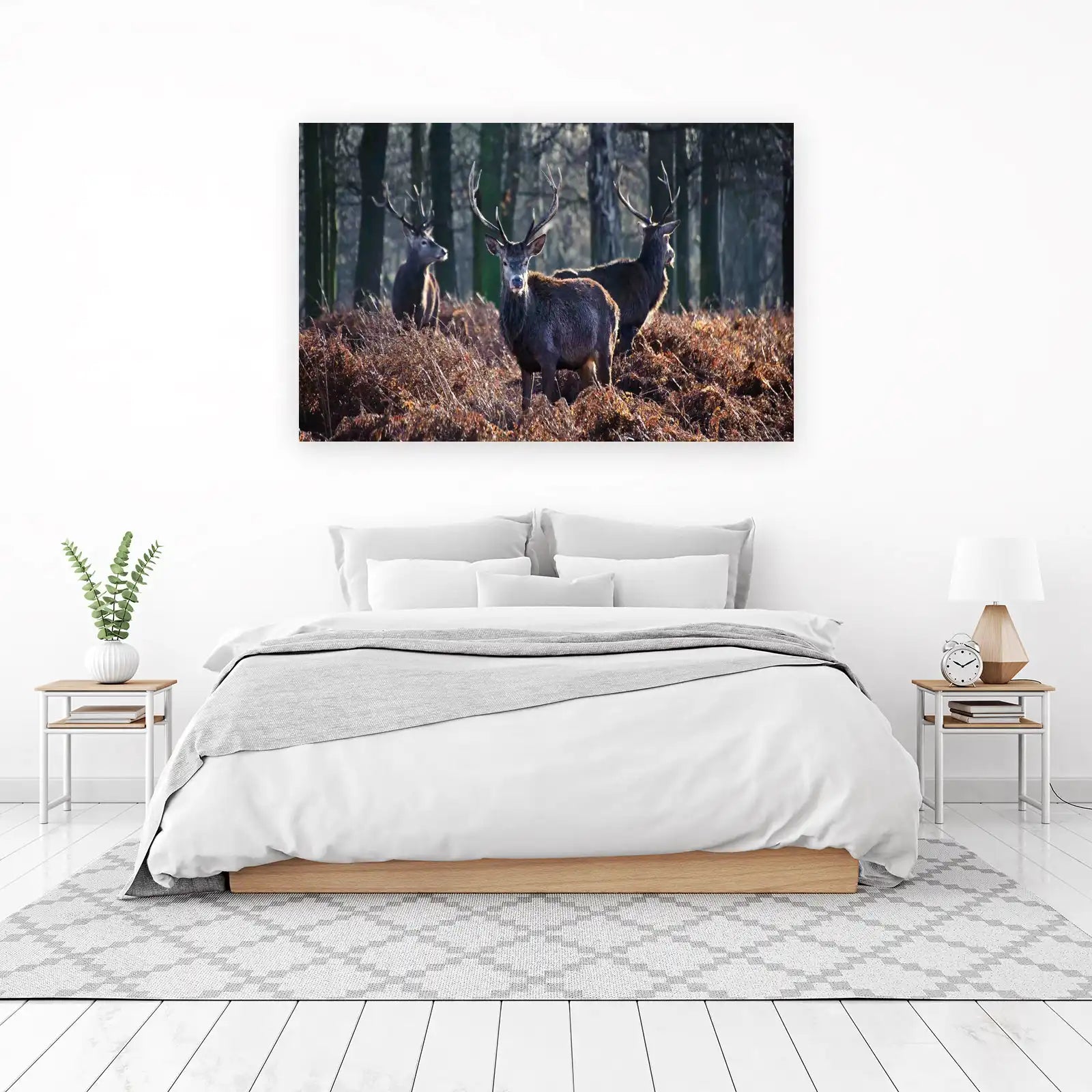 Majestic Stag Herd Forest Wall Art