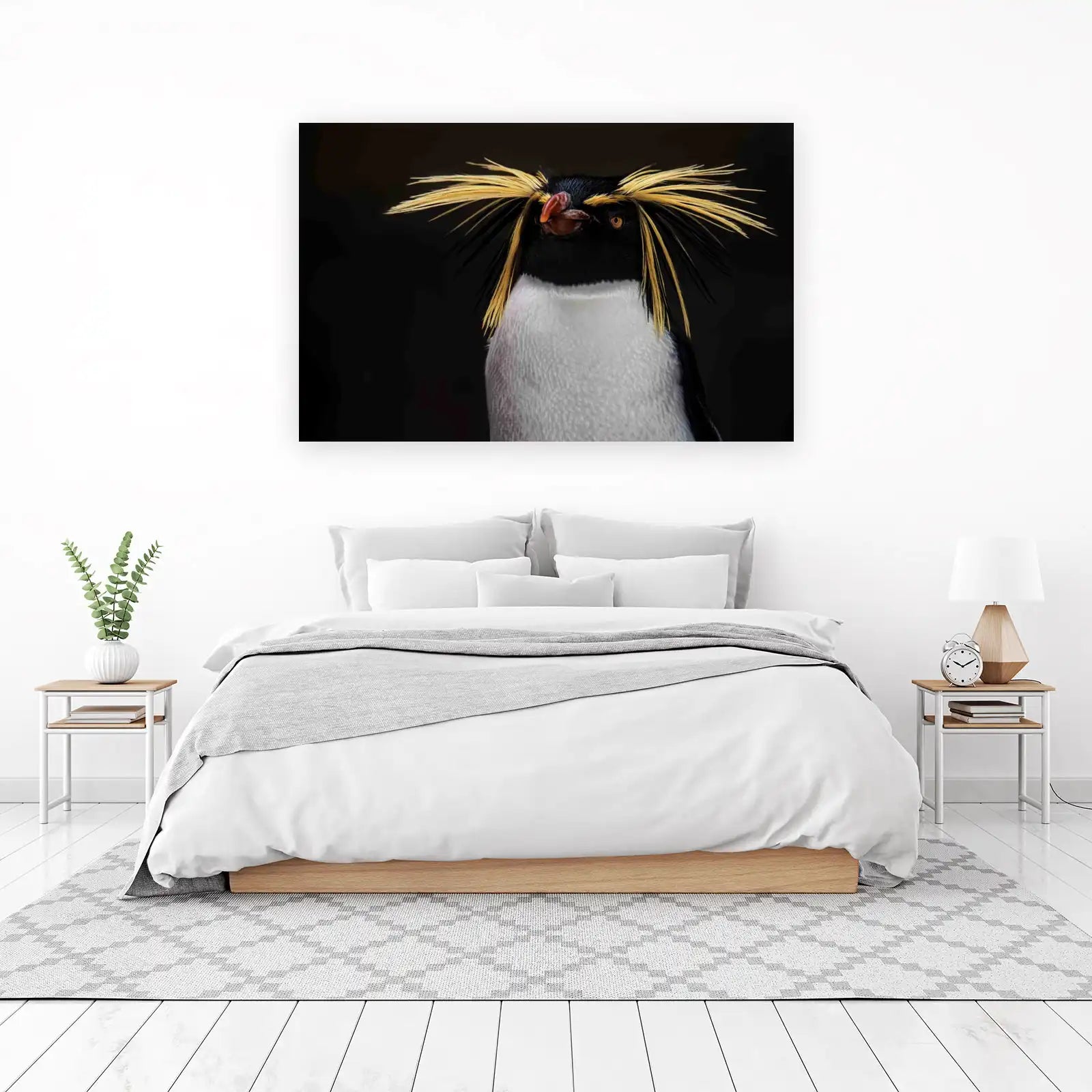 Majestic Rockhopper Penguin Portrait Wall Art