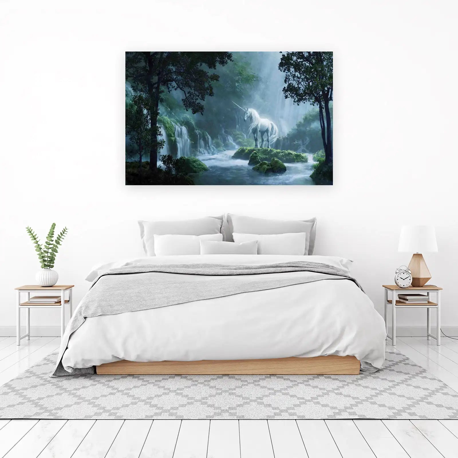 Enchanted Unicorn Waterfall Wall Art