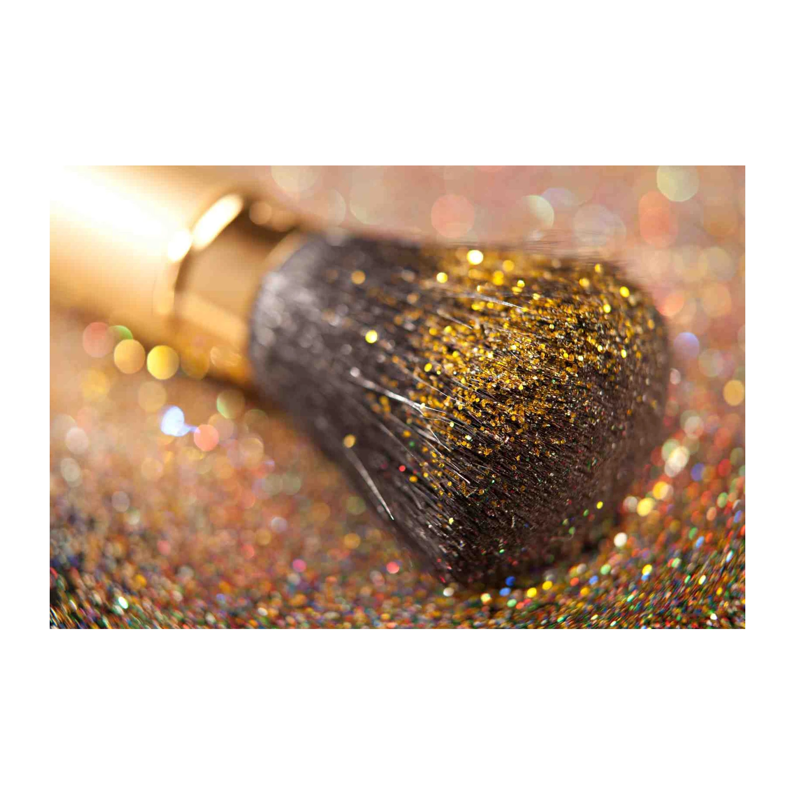 Glamorous Gold Glitter Makeup Brush Wall Art