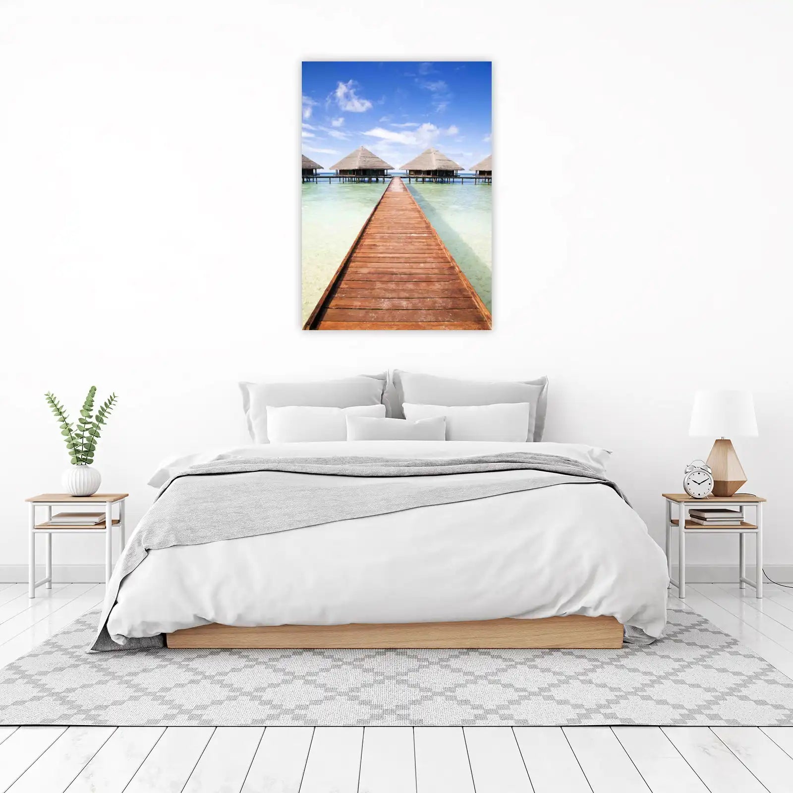 Tropical Paradise Overwater Bungalows Wall Art