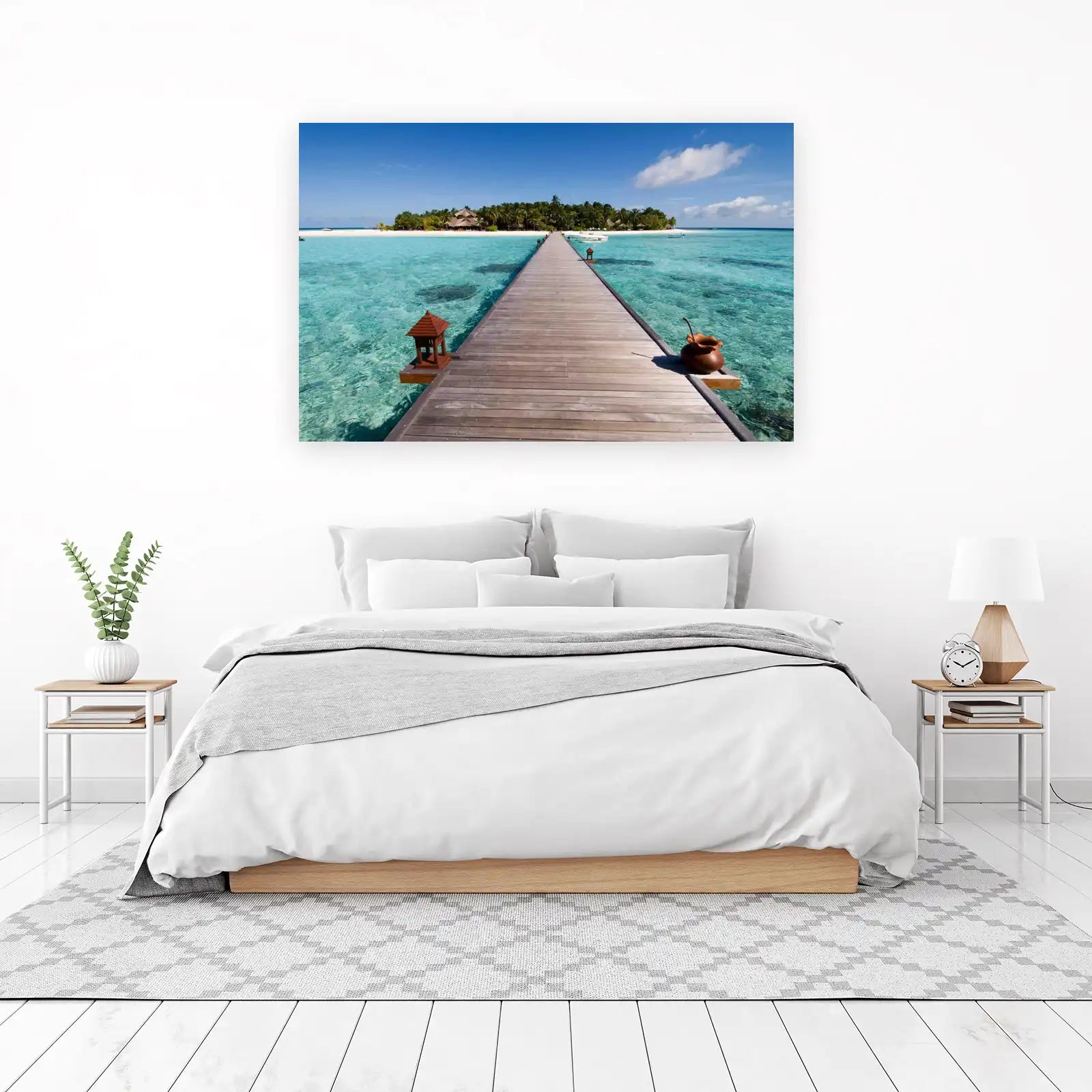 Maldives Paradise Pier Tropical Beach Wall Art