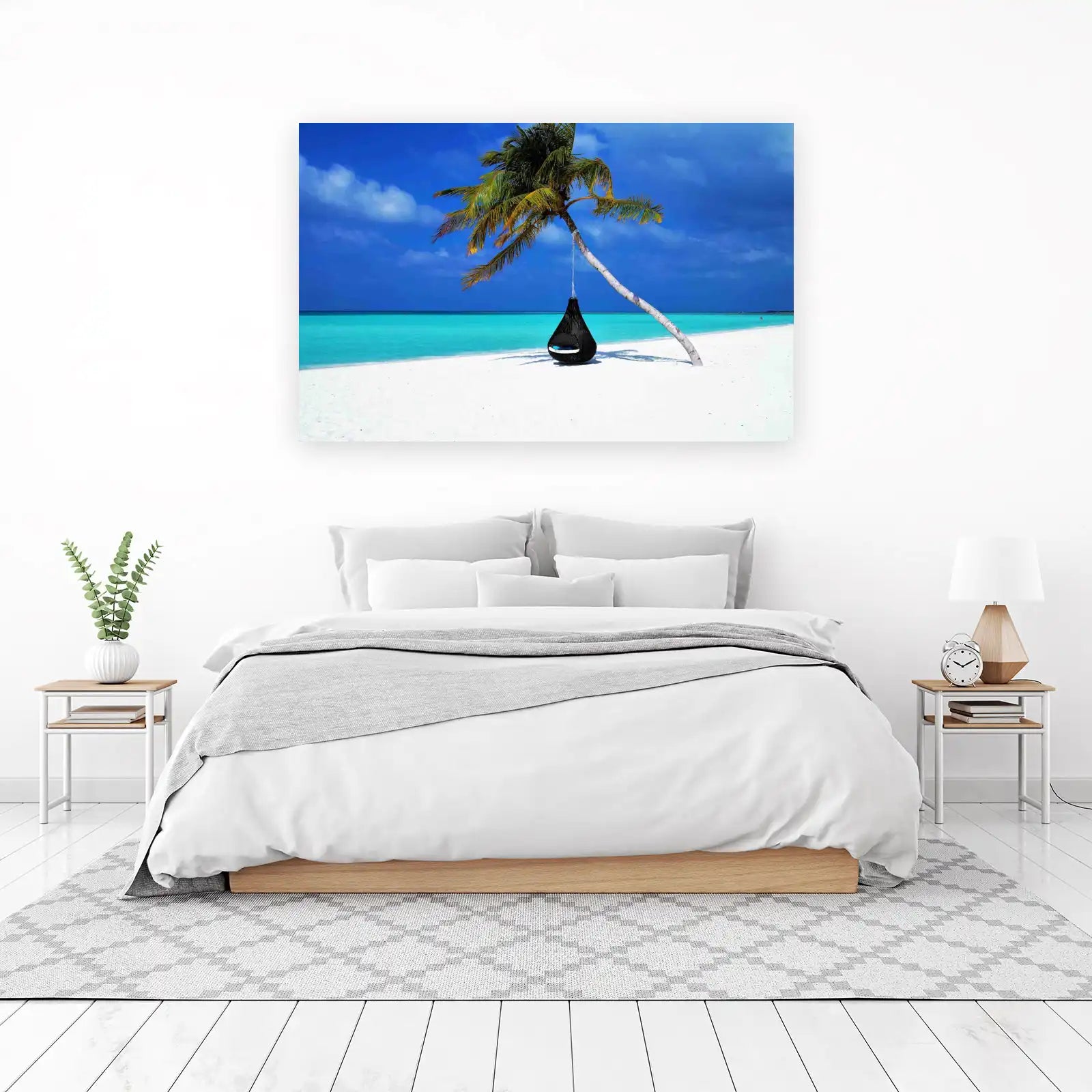Tranquil Beach Hammock Tropical Paradise Wall Art