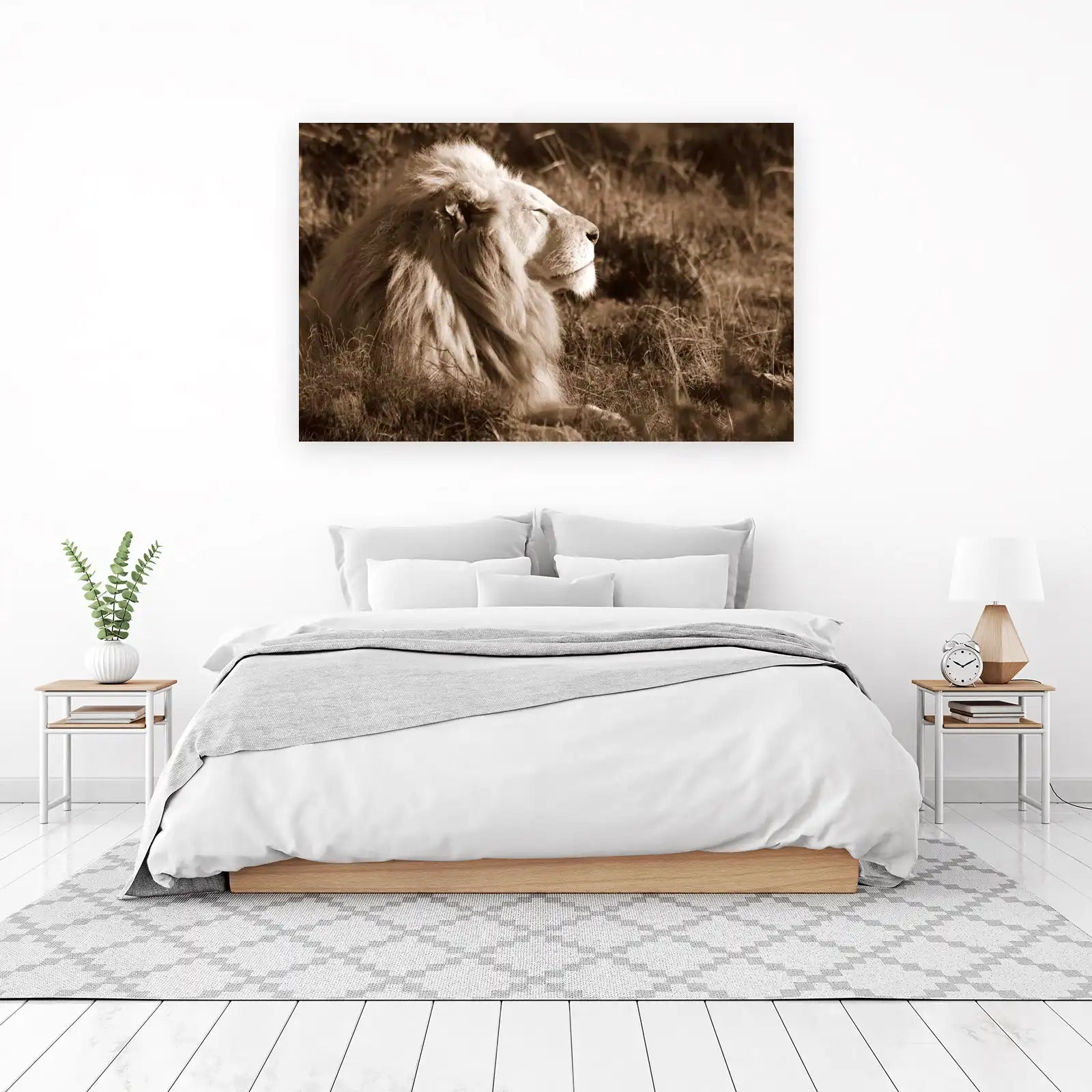 Majestic White Lion Serene Power Wall Art