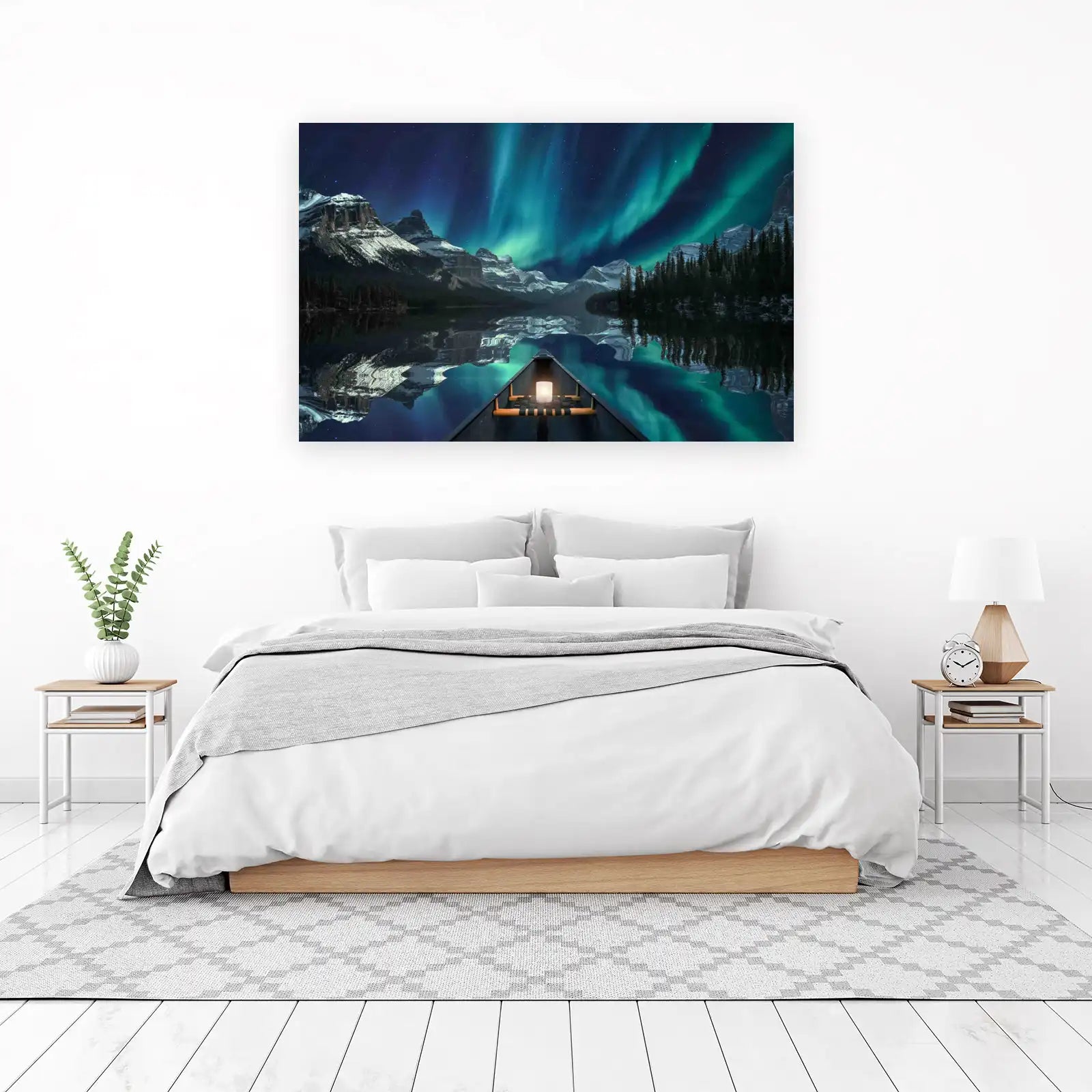 Aurora Borealis Canoe Adventure Wall Art