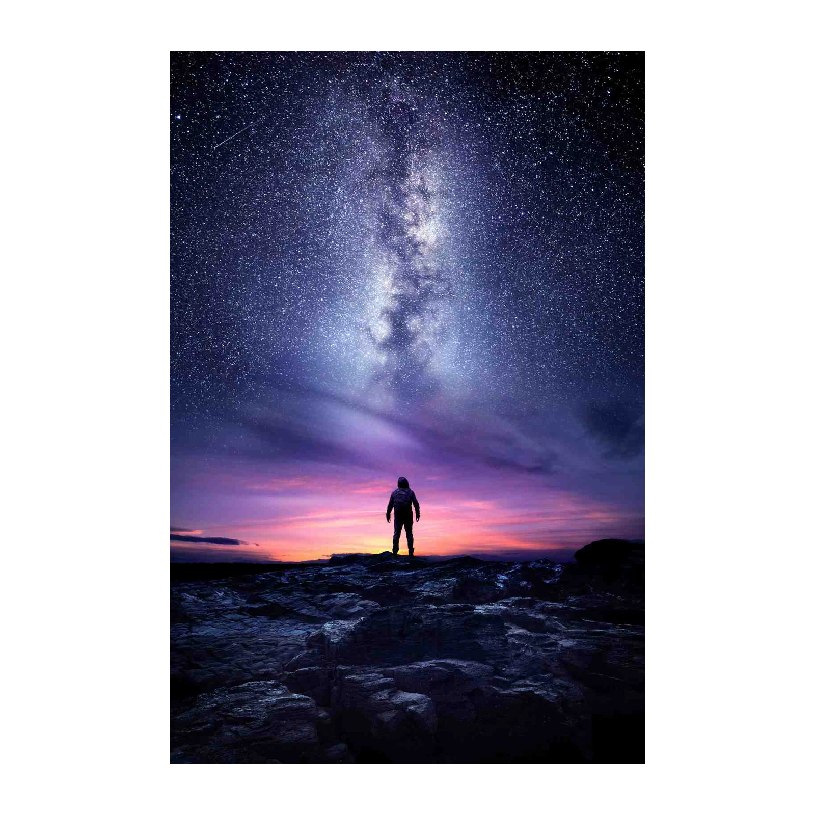 Astronaut Under Milky Way Galaxy Wall Art