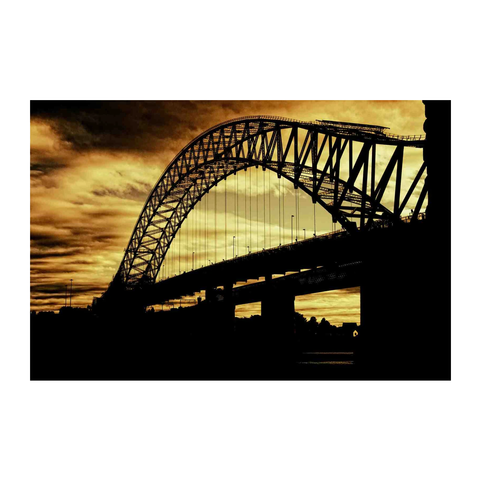 Dramatic Bridge Silhouette Wall Art