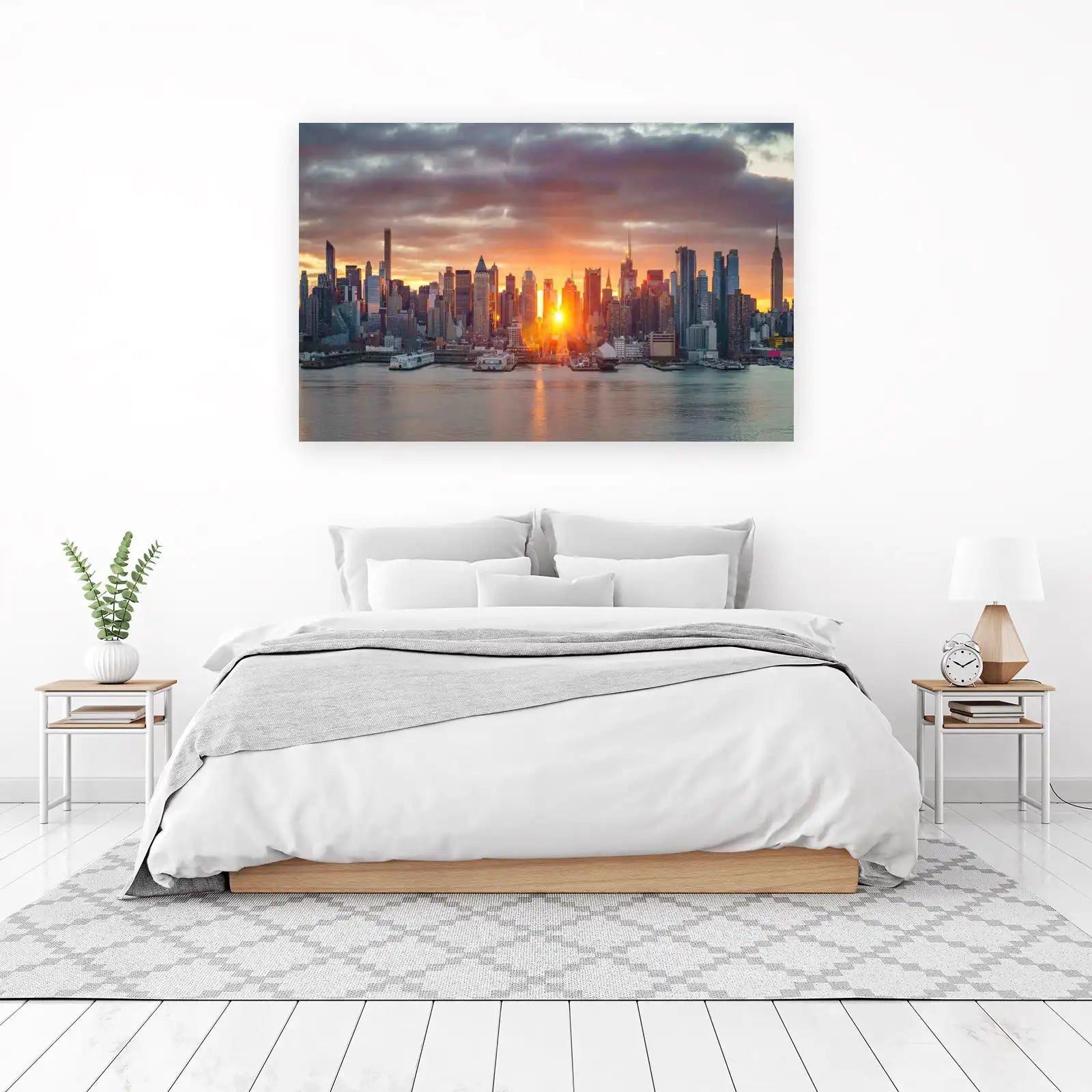 NYC Skyline Sunset Wall Art - Urban Wall Art