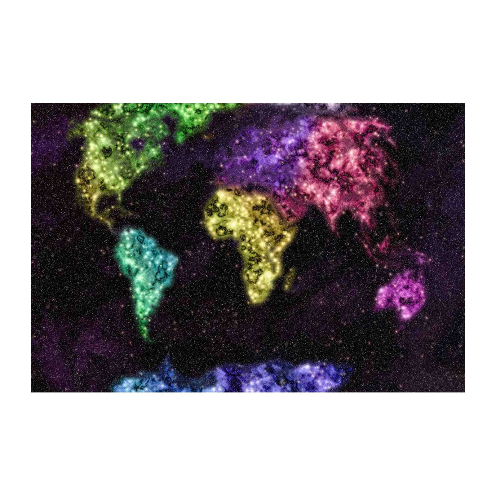 Cosmic World Map Galaxy Wall Art