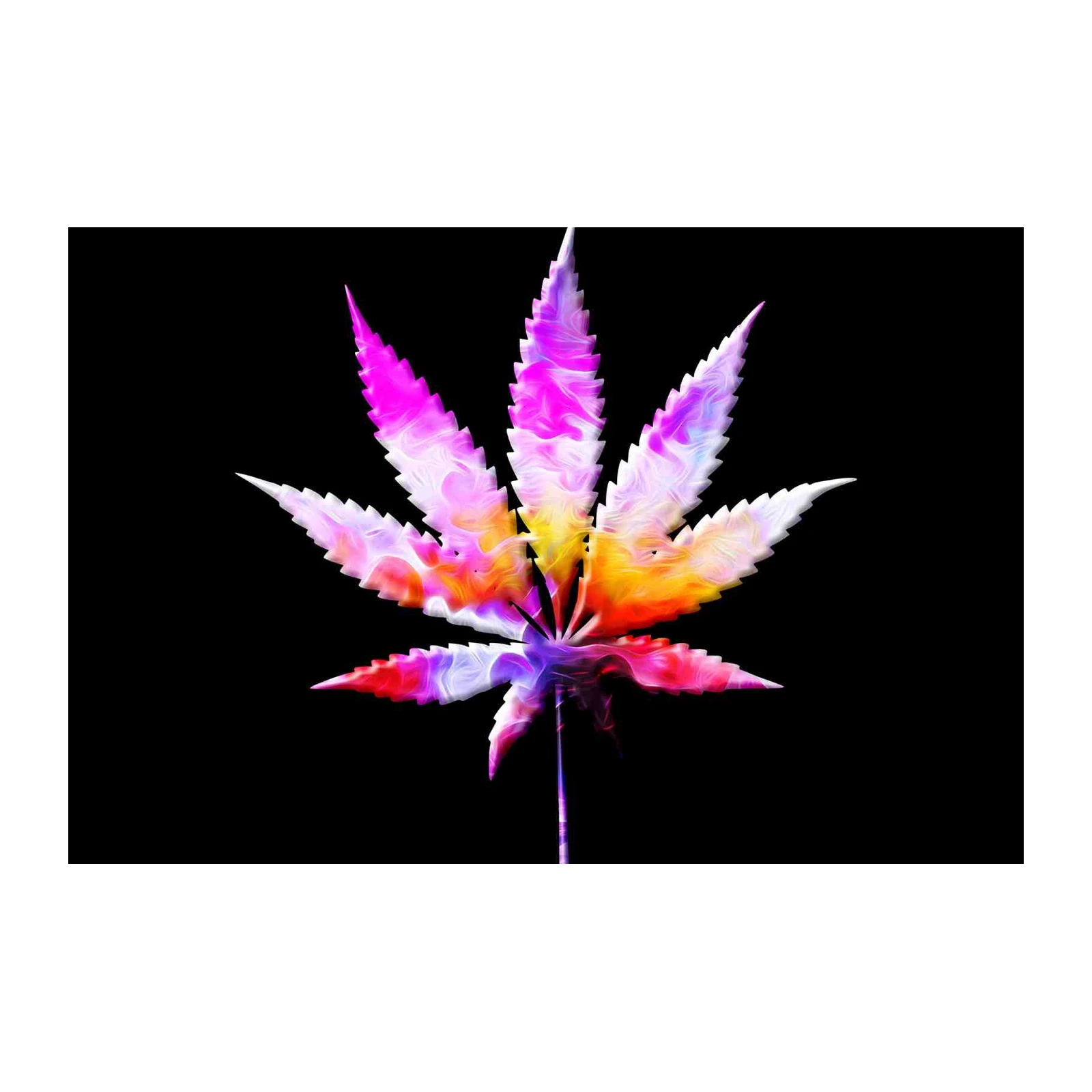 Psychedelic Cannabis Leaf Wall Art Art