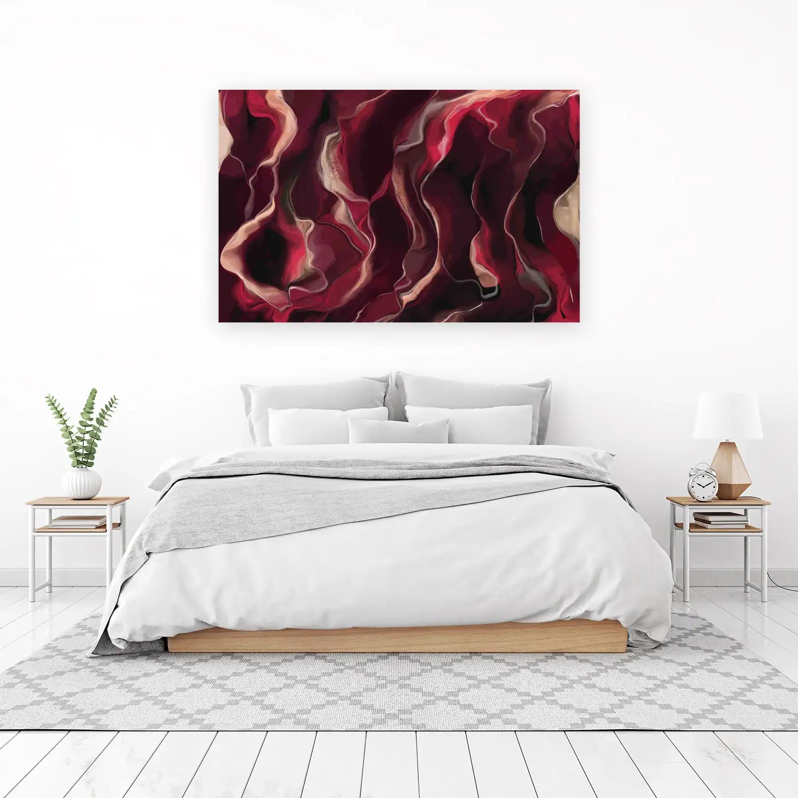 Abstract Red Flowing Petals Wall Art