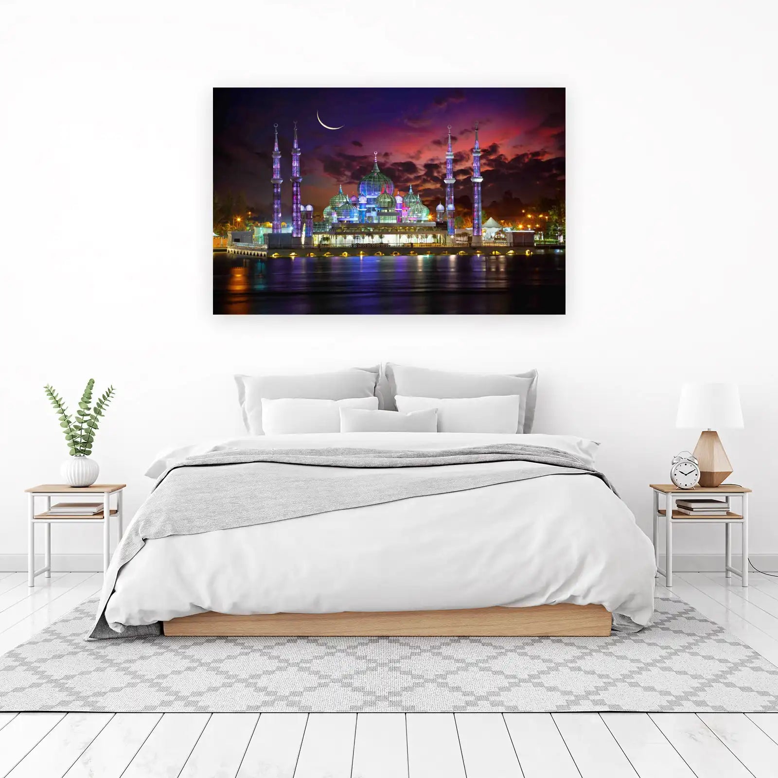 Crystal Mosque Night Scene Wall Art