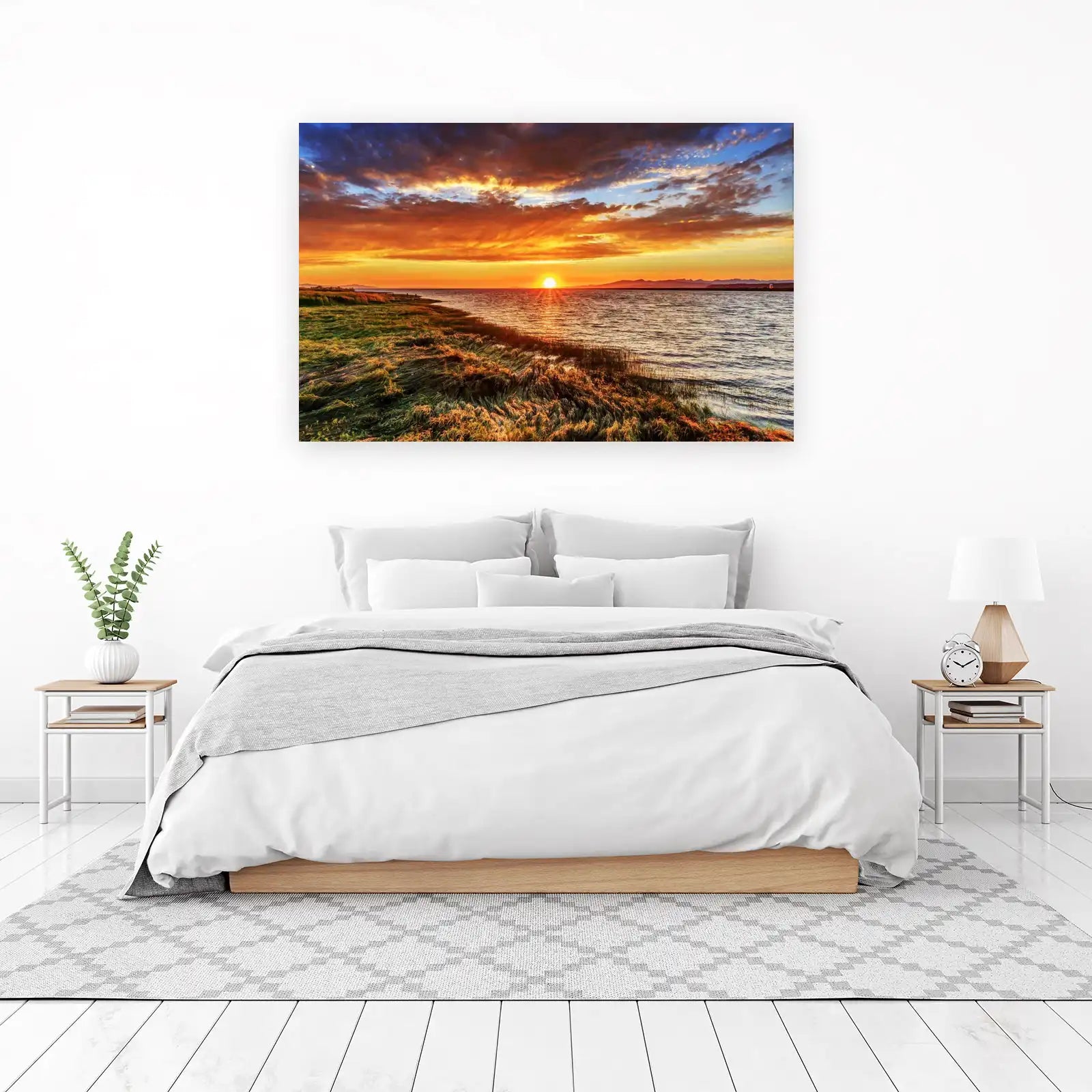 Dramatic Sunset Over Water Wall Art