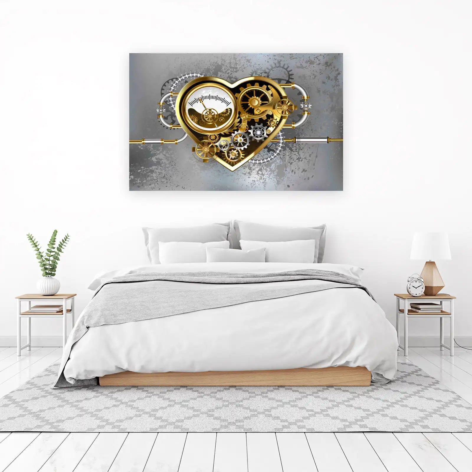 Steampunk Heart Gears Wall Art
