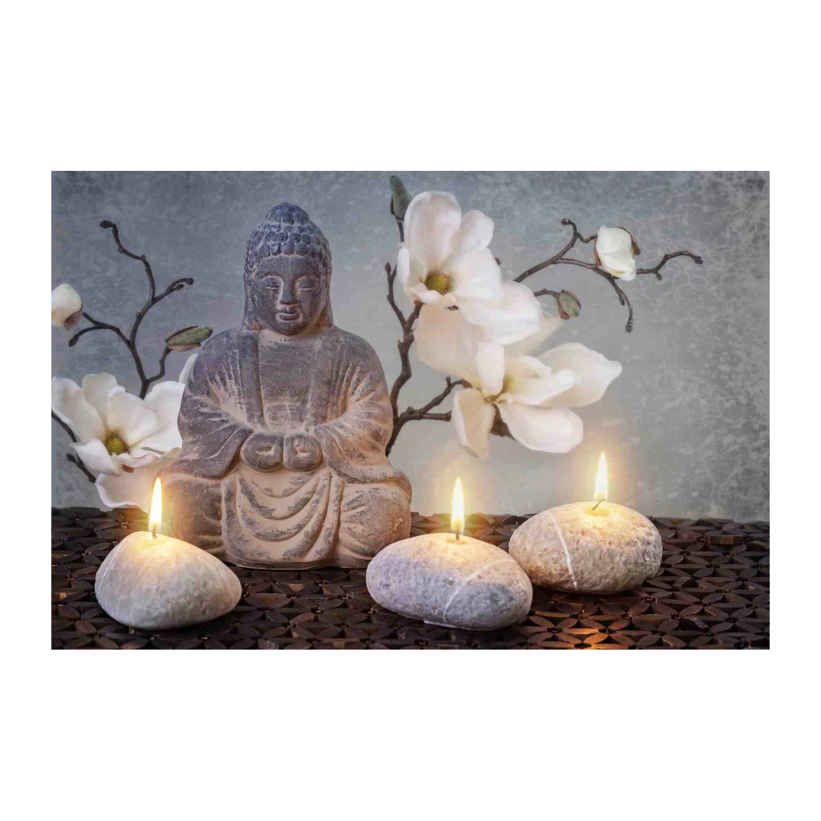 Serene Buddha & Magnolia Zen Wall Art