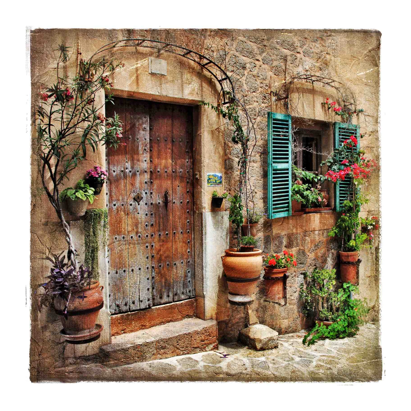 Rustic Charm European Doorway Wall Art
