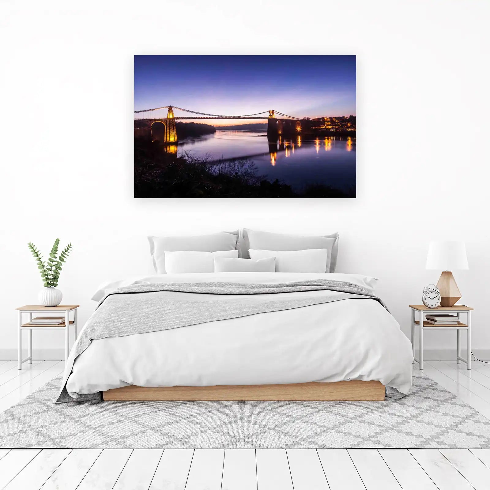 Majestic Bridge Sunset Serenity Wall Art