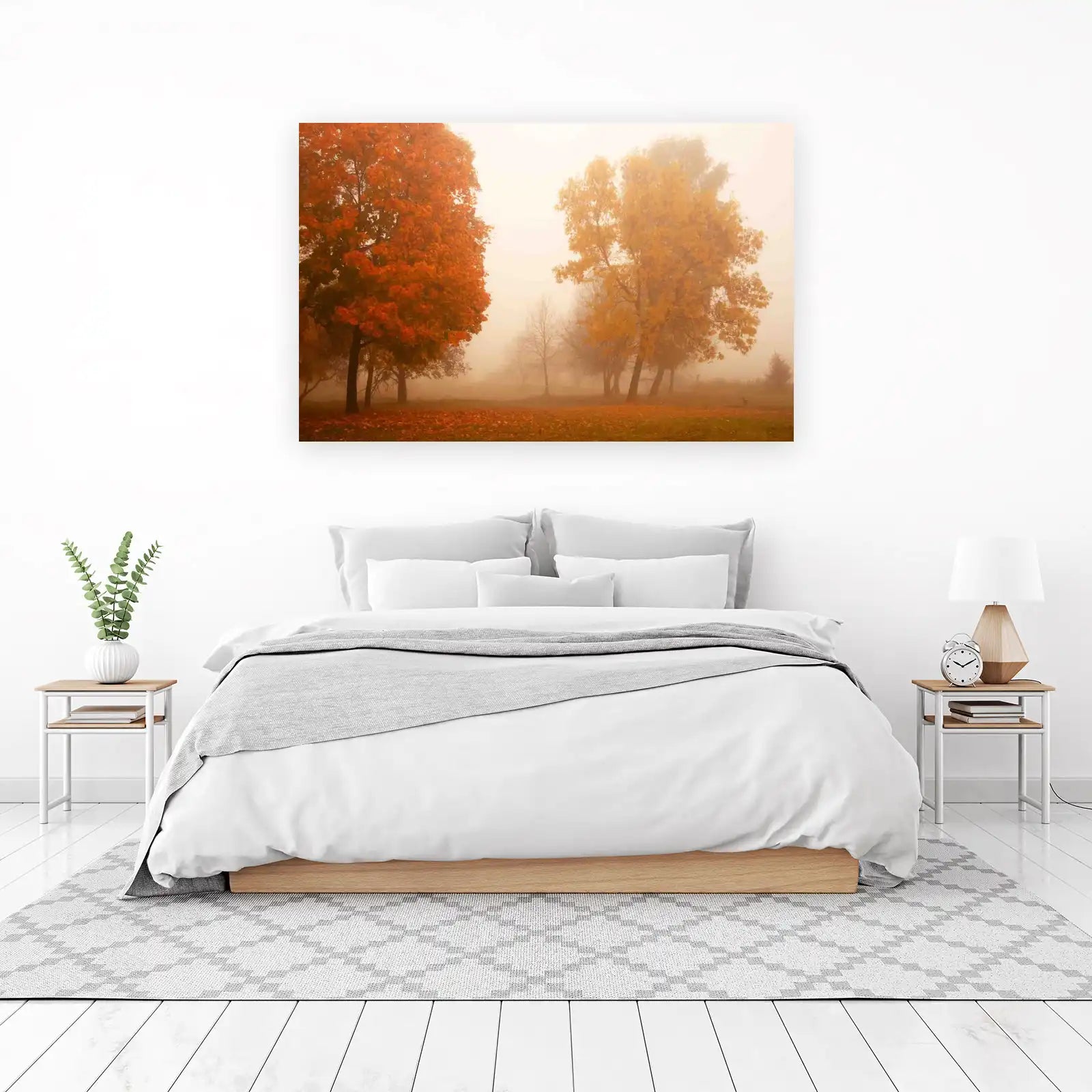 Misty Autumn Trees Wall Art