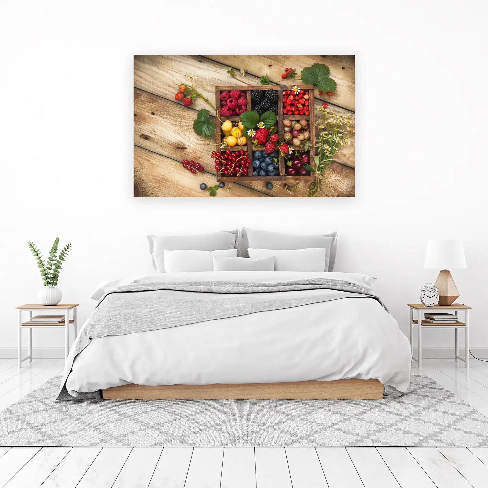 Fresh Berries & Cherries Rustic Kitchen Wall Art