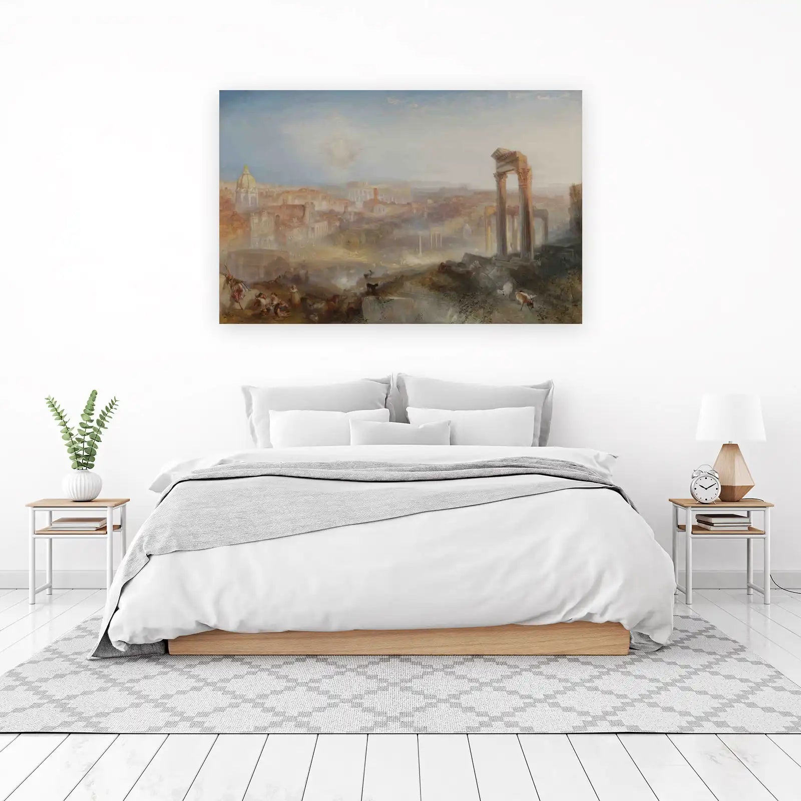 Misty Roman Ruins Landscape Wall Art