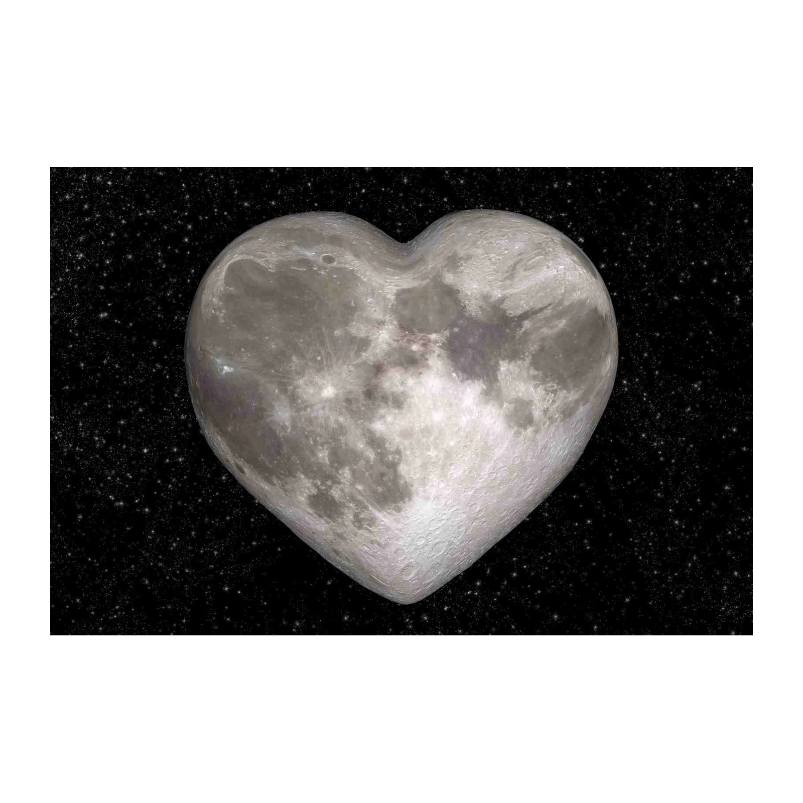 Cosmic Love Heart Moon Wall Art