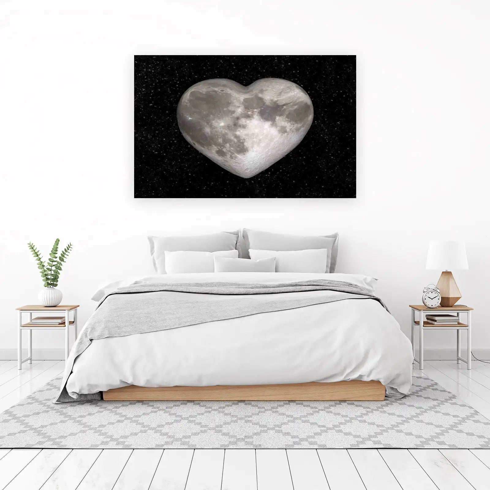 Cosmic Love Heart Moon Wall Art