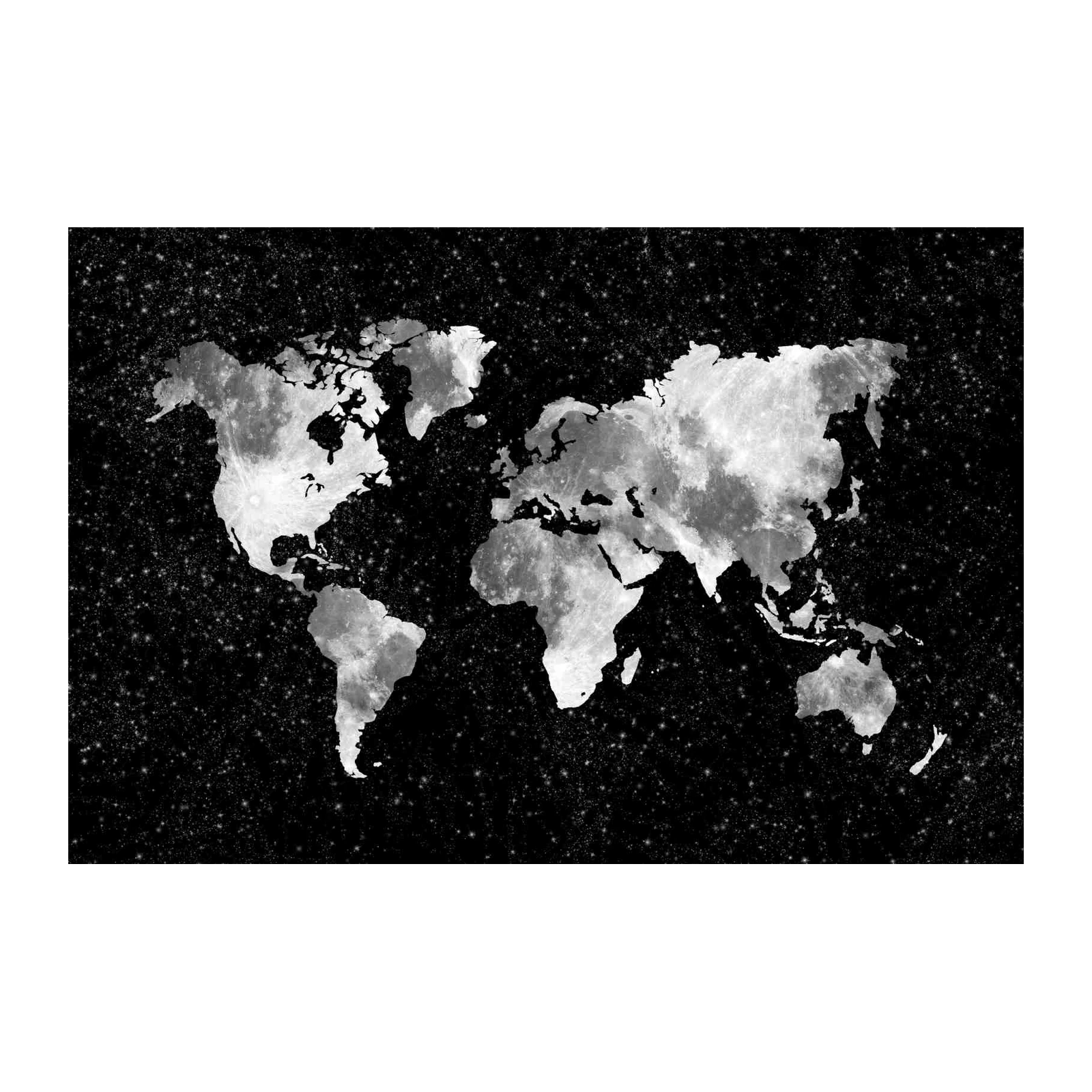 Lunar World Map Galaxy Wall Art