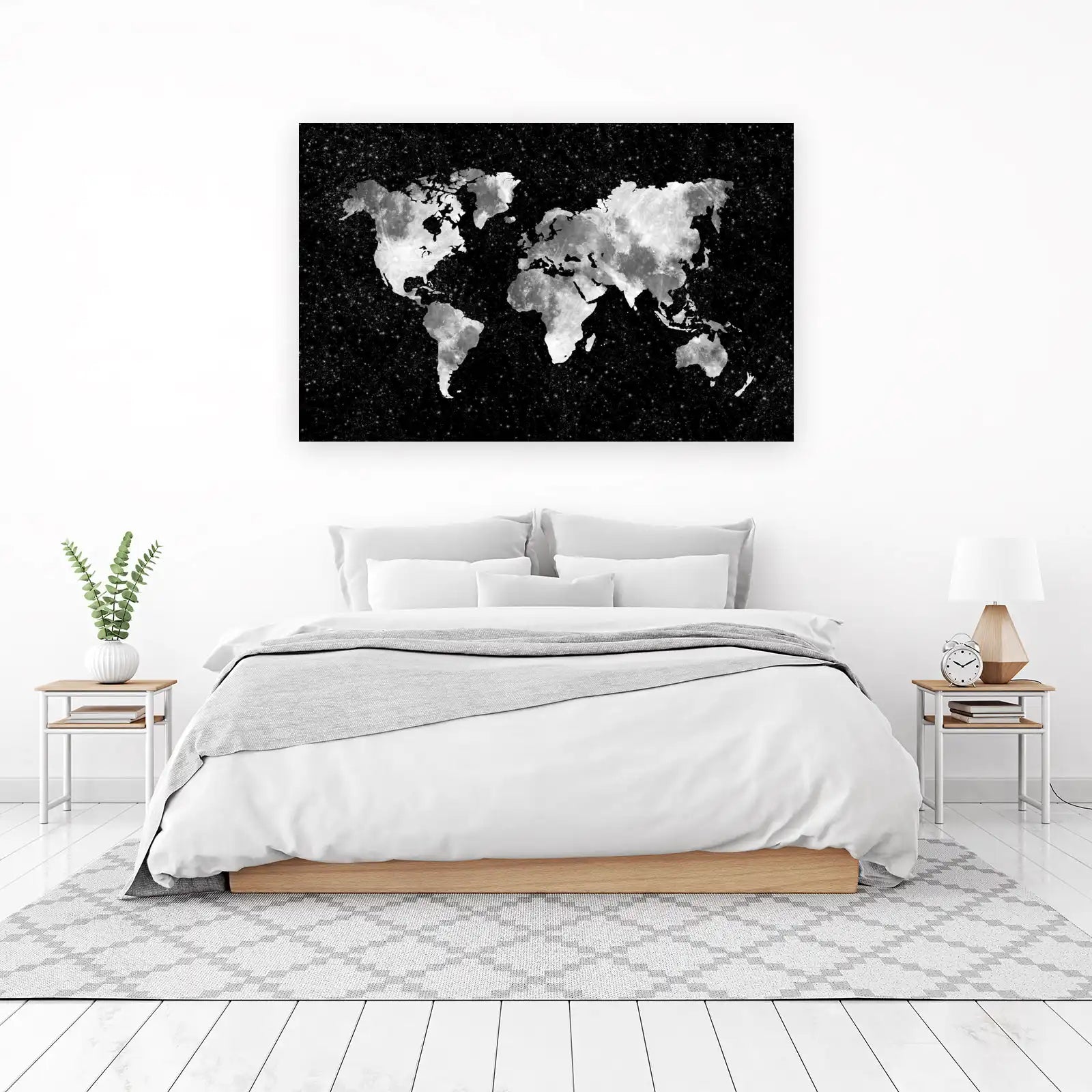 Lunar World Map Galaxy Wall Art