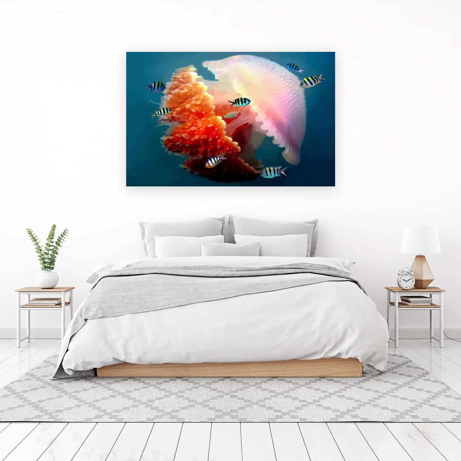 Jellyfish & Tropical Fish Ocean Wall Art