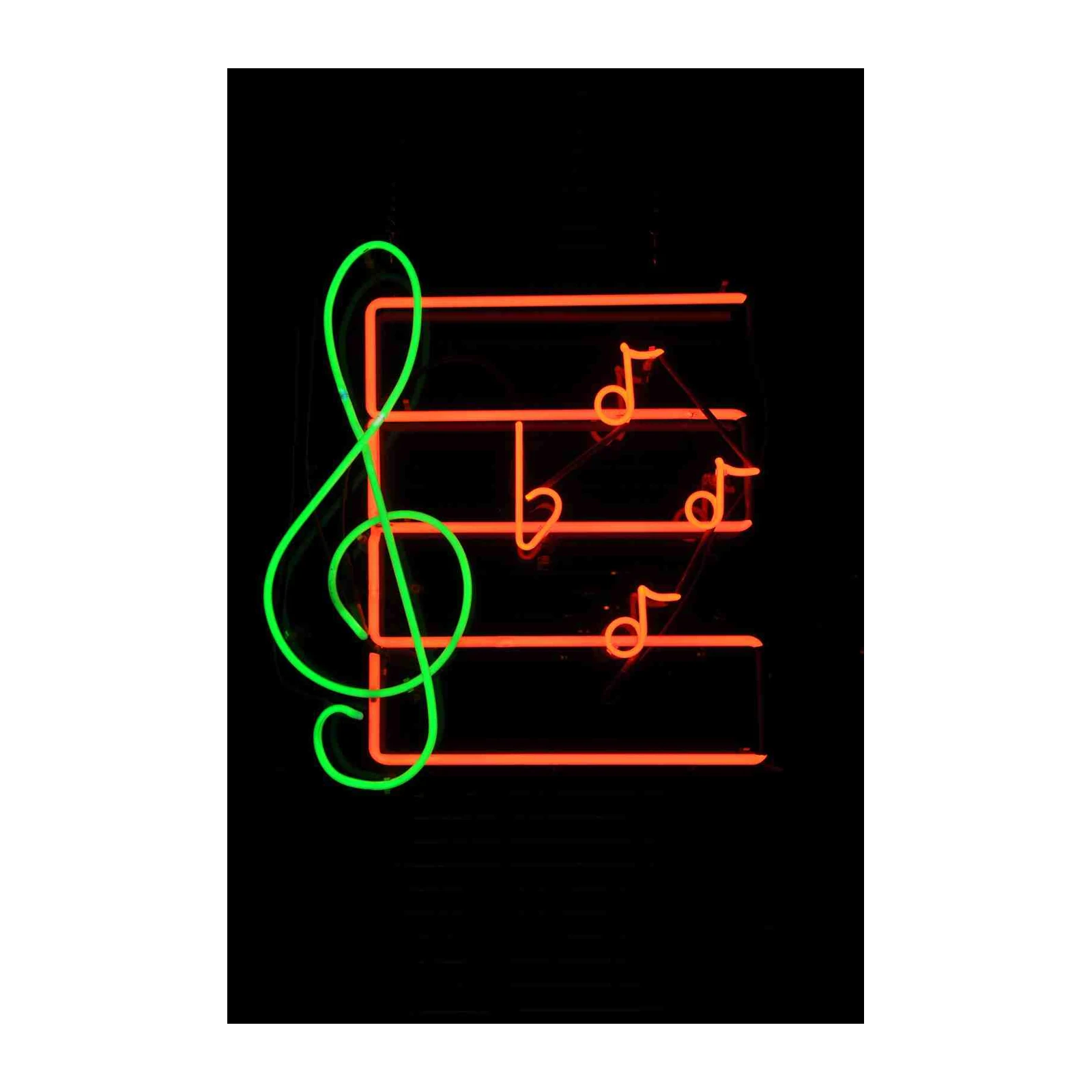 Neon Treble Clef & Music Notes Wall Art