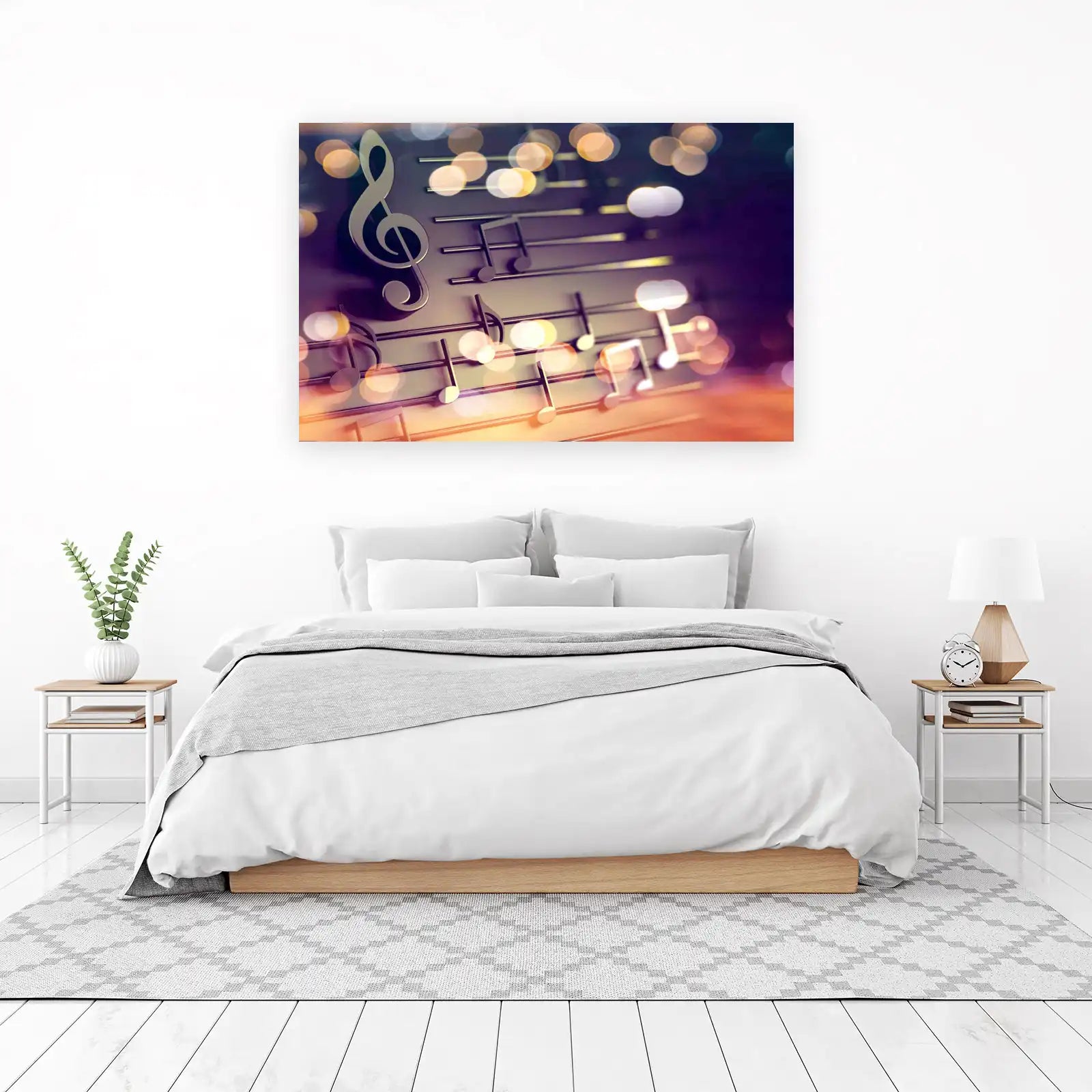 Elegant Music Notes Treble Clef Wall Art